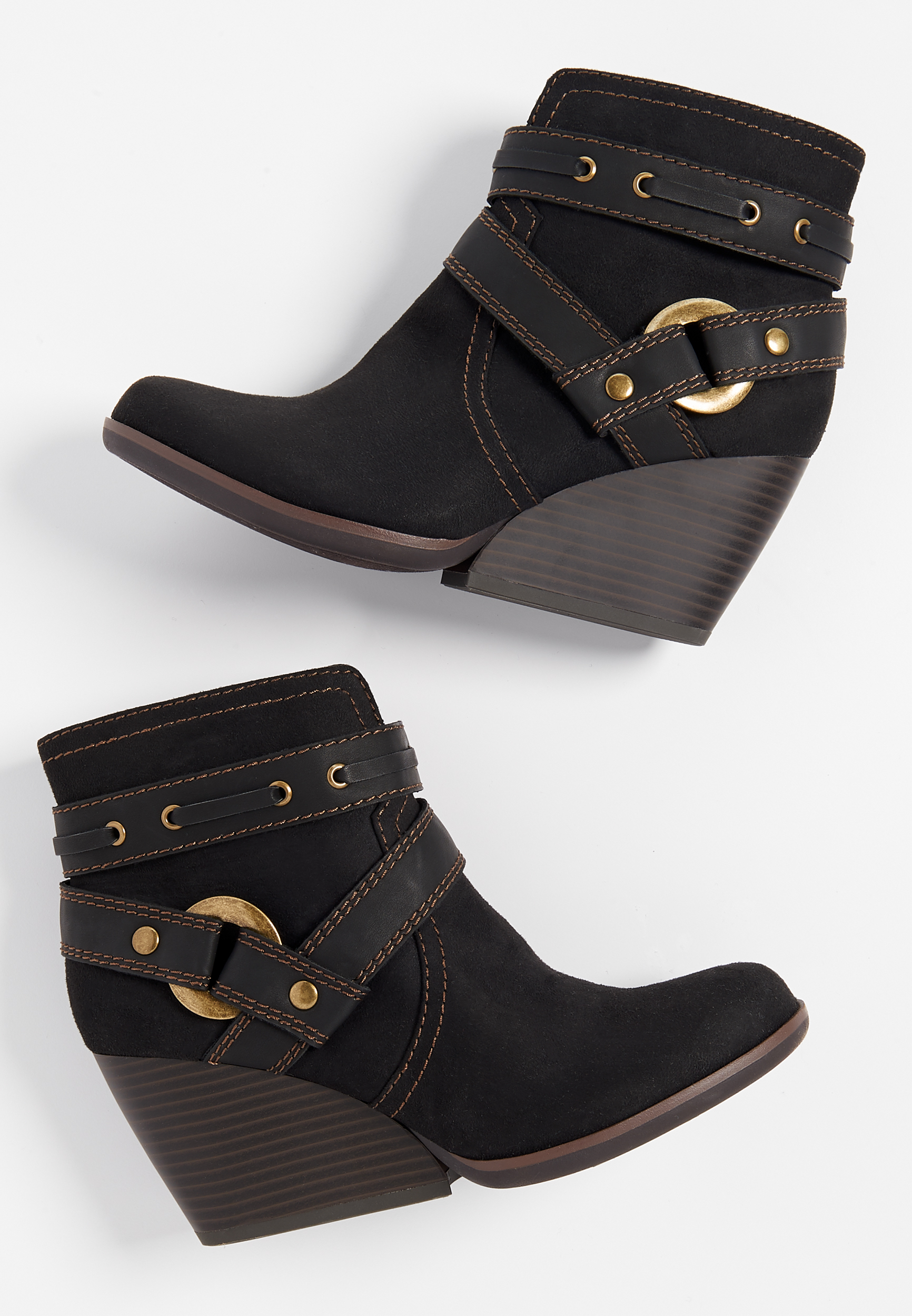 Casey Big Buckle Wedge Bootie