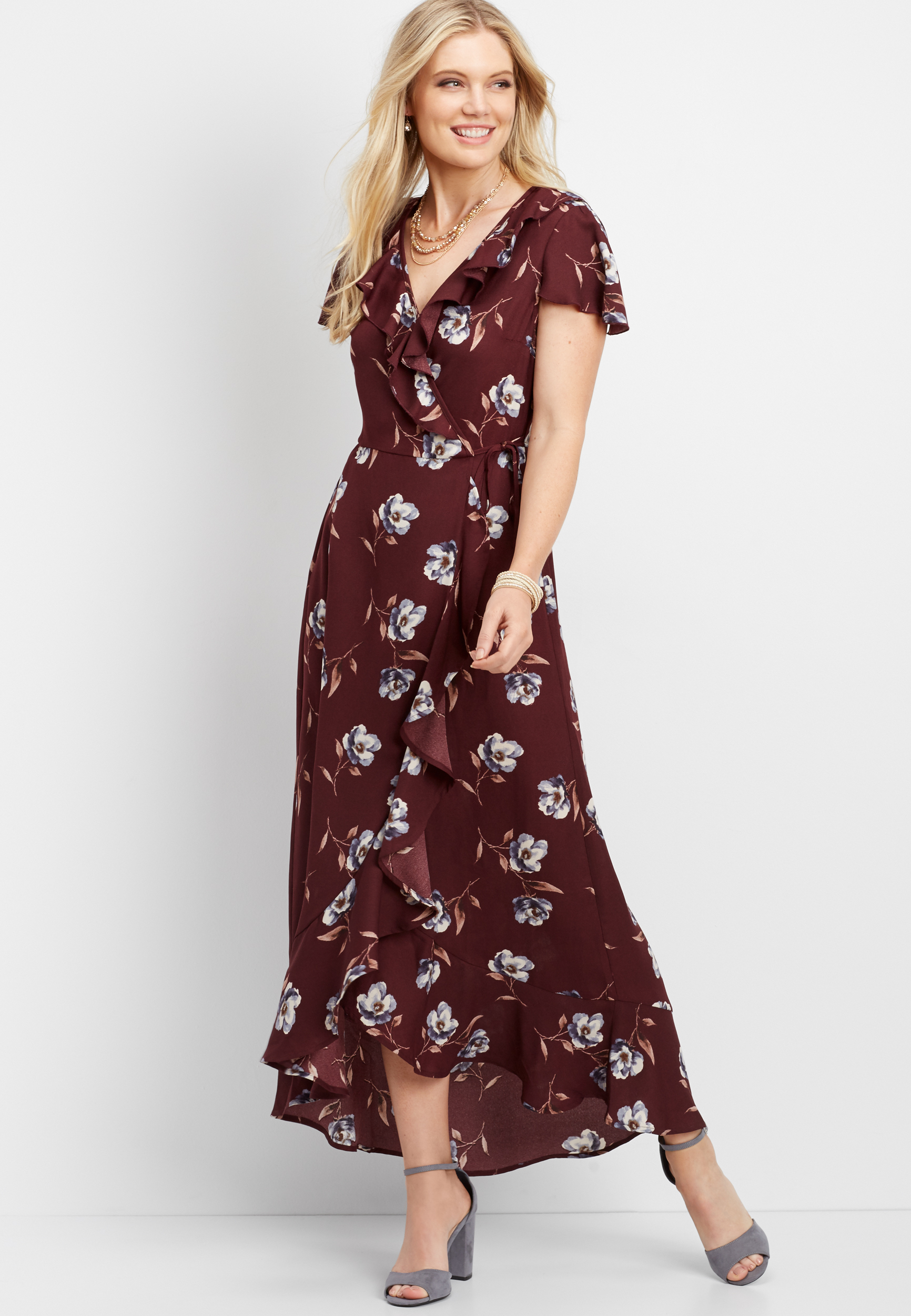 Hope Floral Surplice Maxi Dress