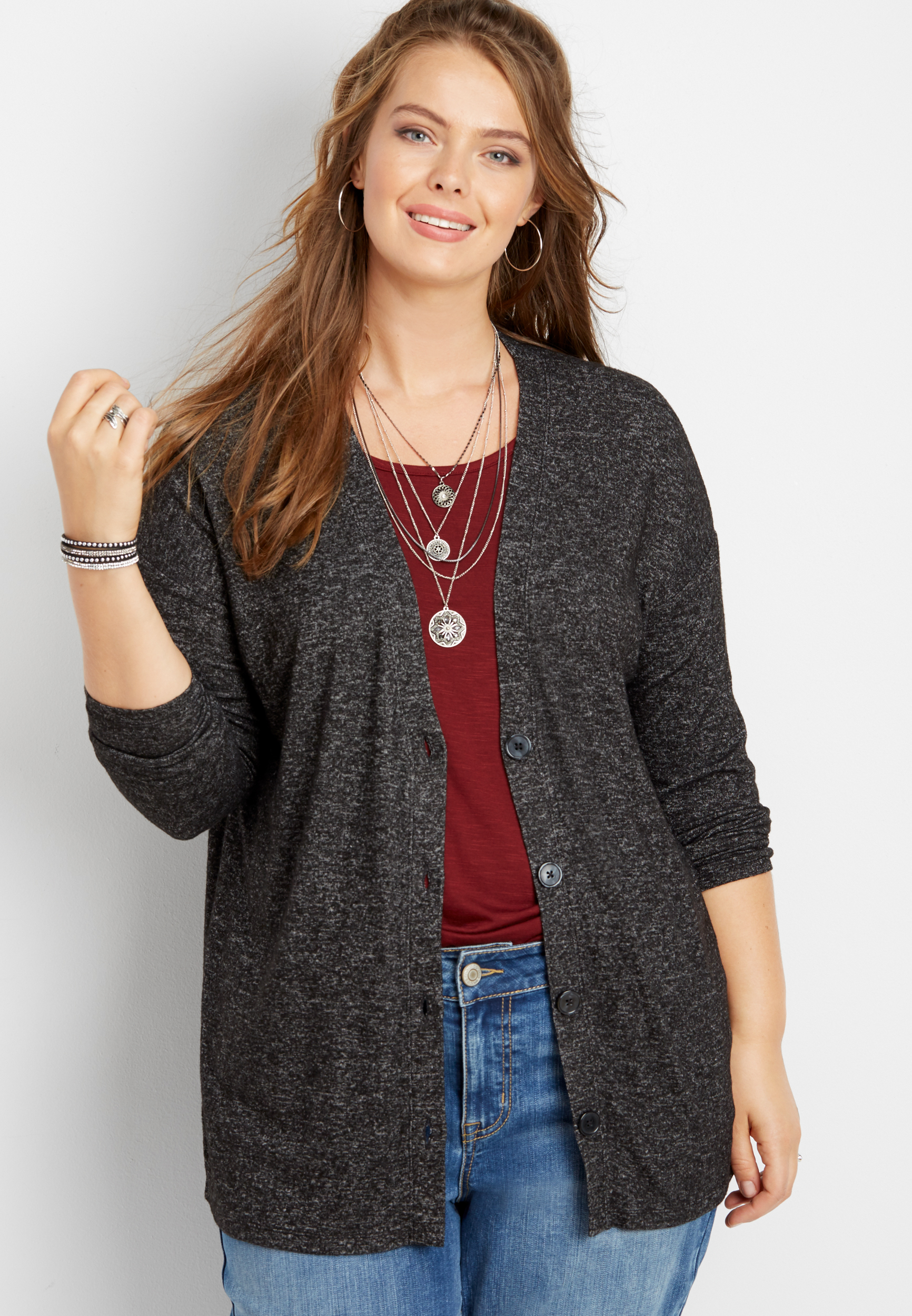 ROMY™ - Cozy Plus Size Button Down Cardigan main image 1