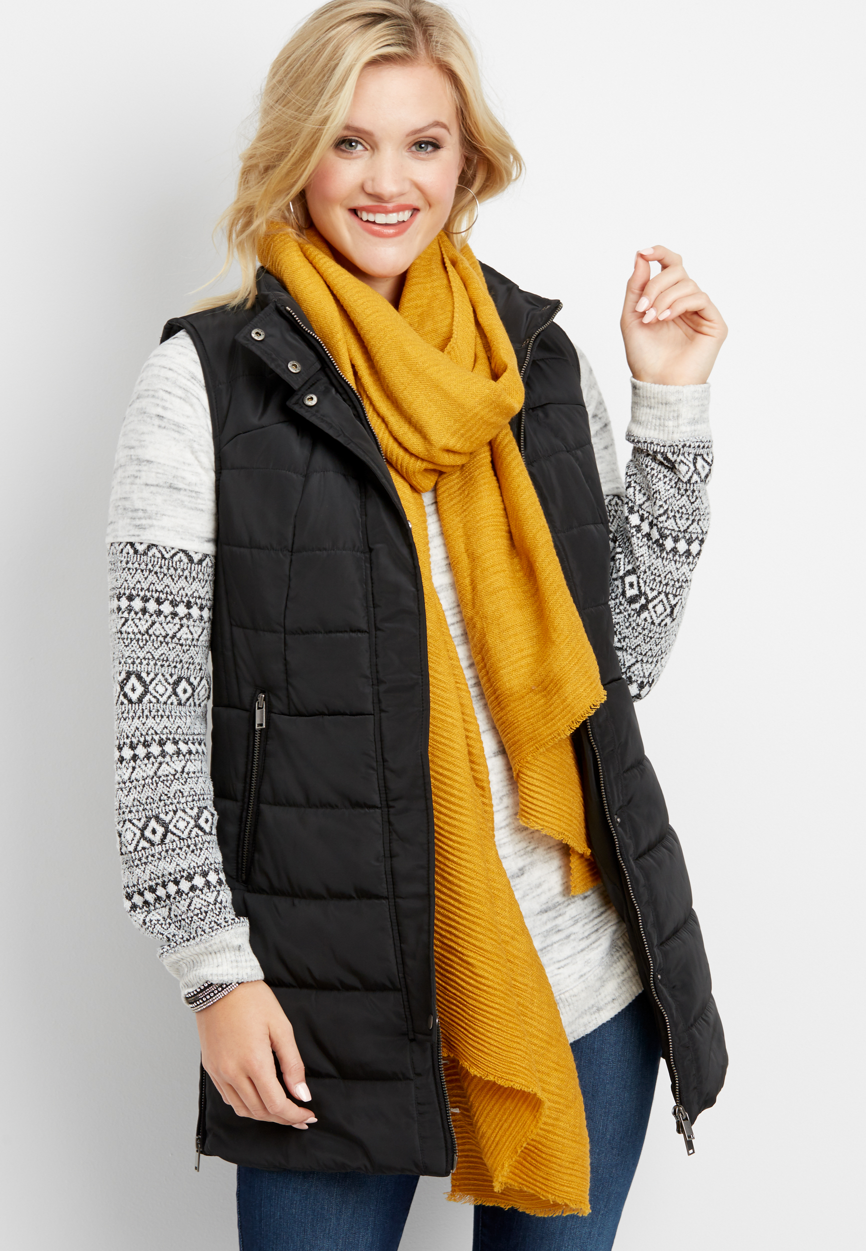 long puffer vest