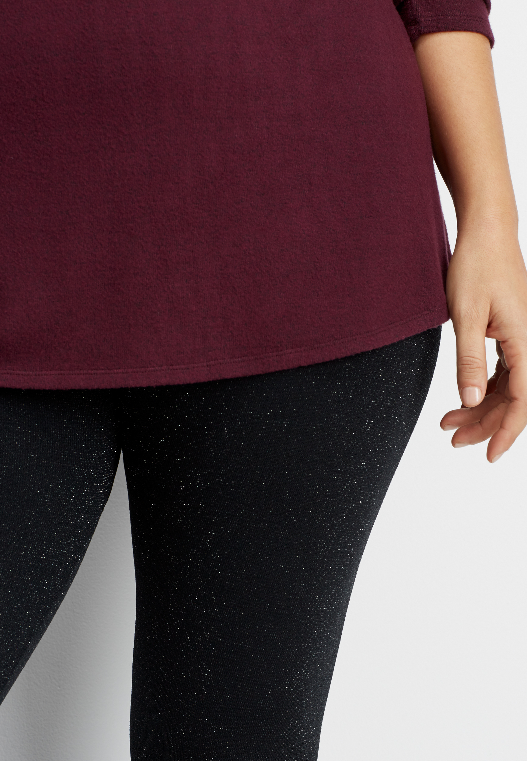 plus size fleece lined shiny legging