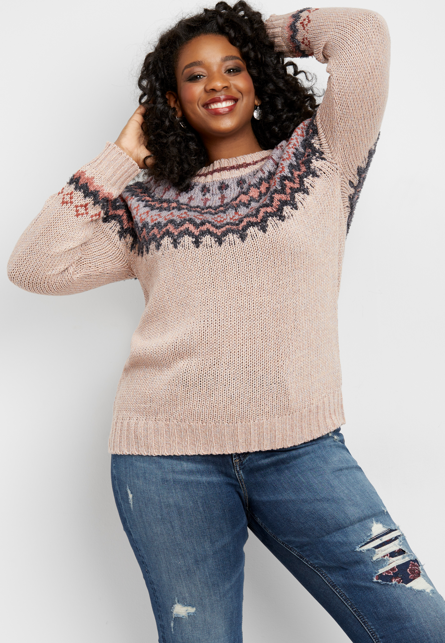 plus size fair isle sweater