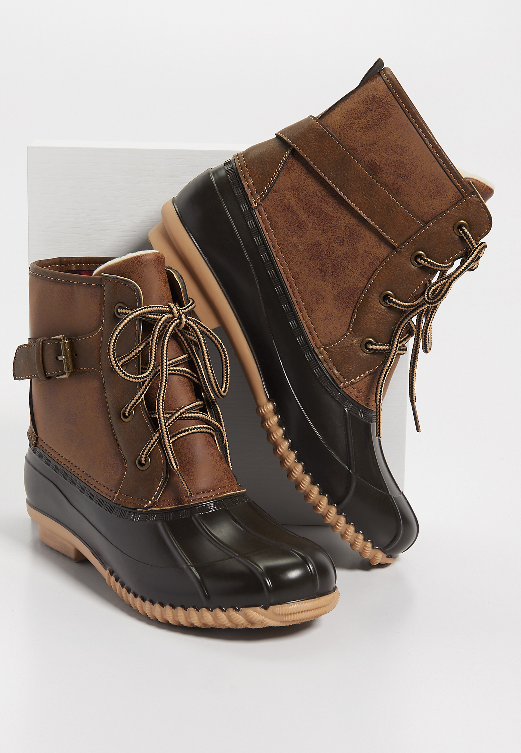 Duck boots with buckle on sale