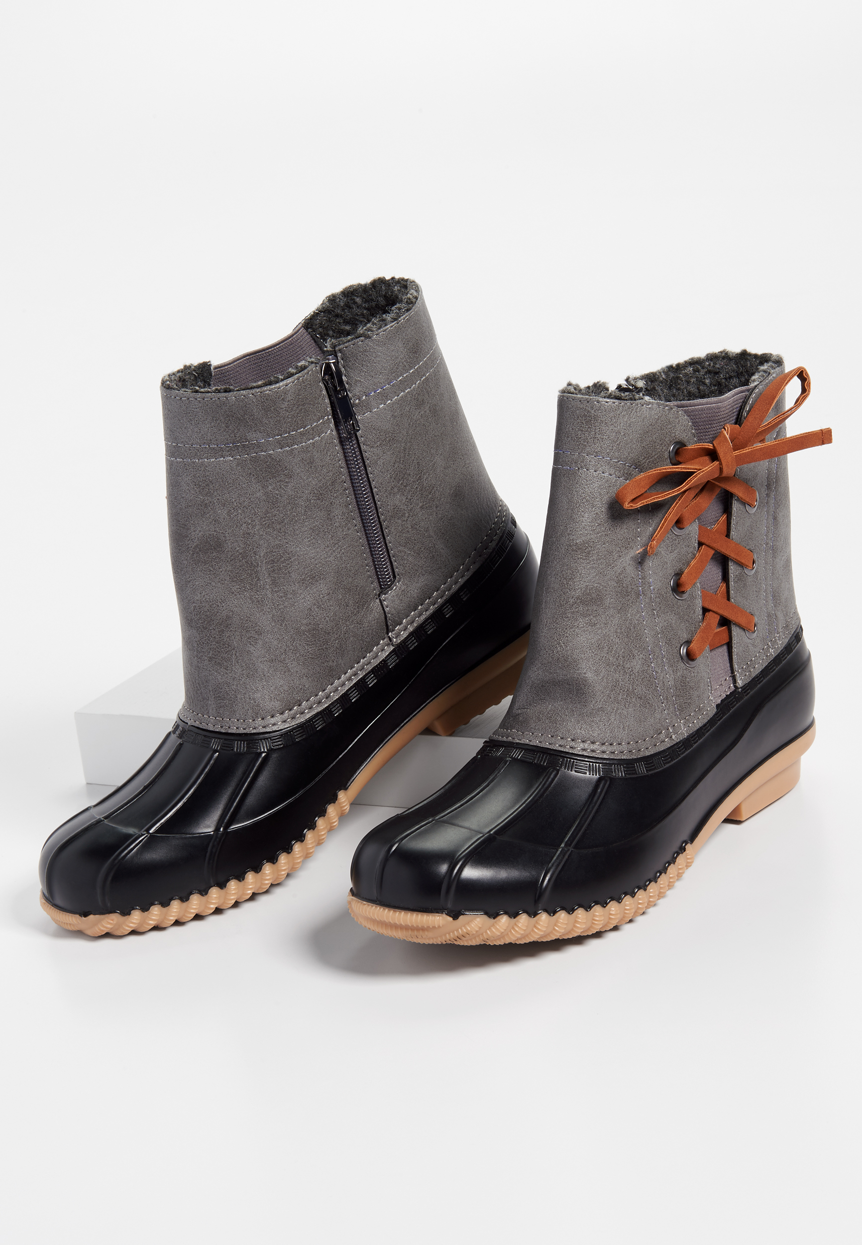 christina side lace up duck boot