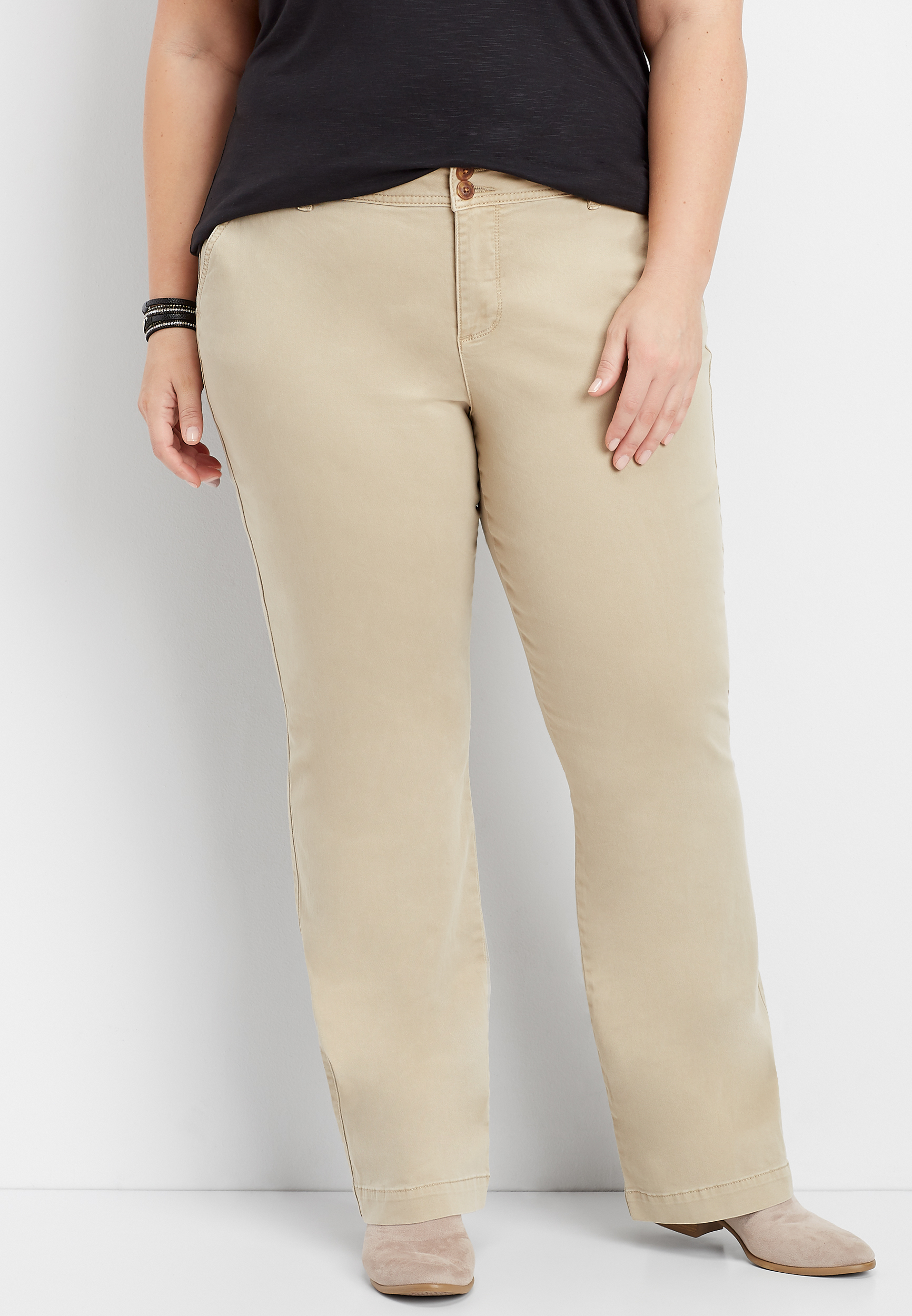 Plus size bootcut khaki pants hotsell