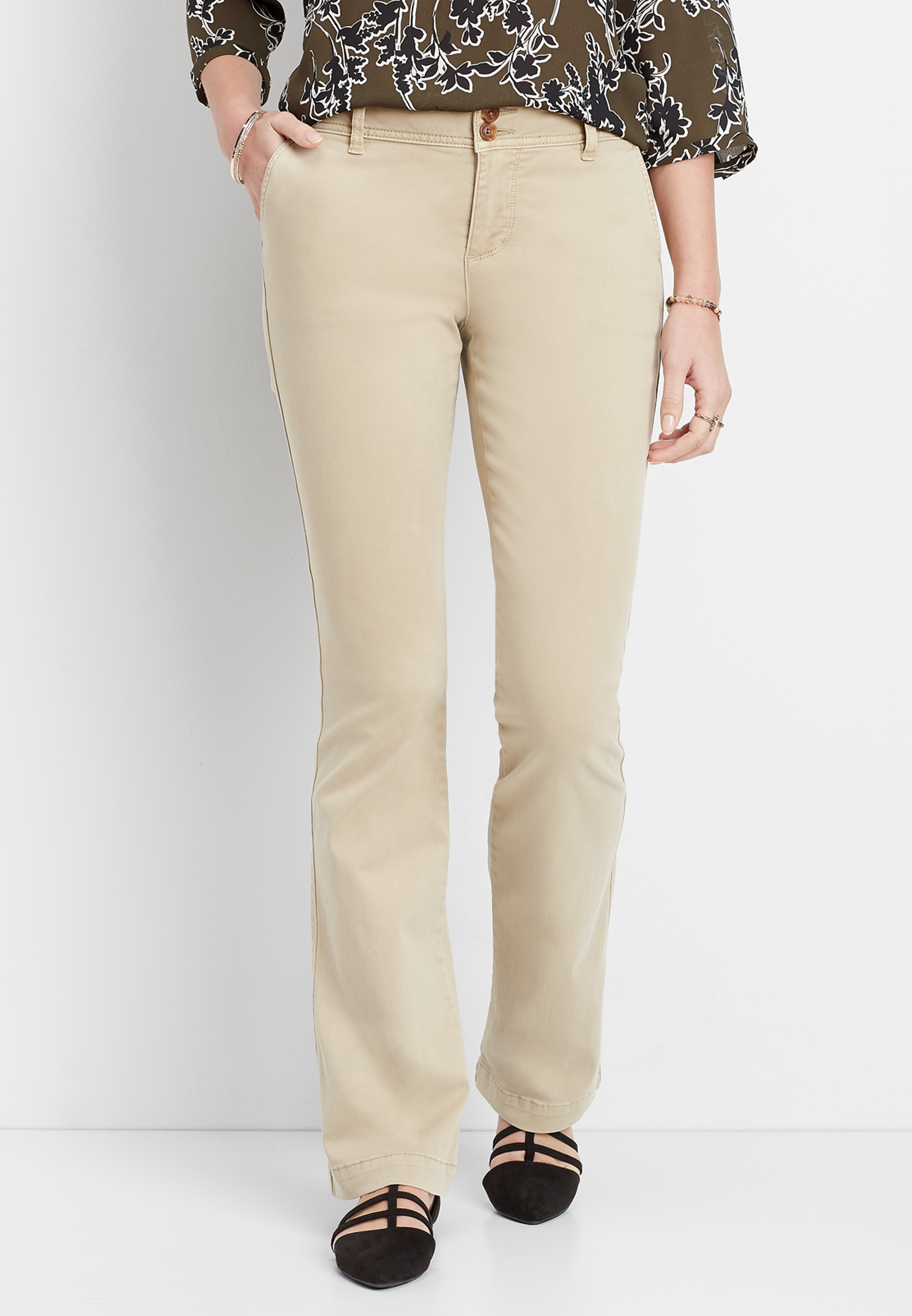 Womens bootcut best sale khaki pants