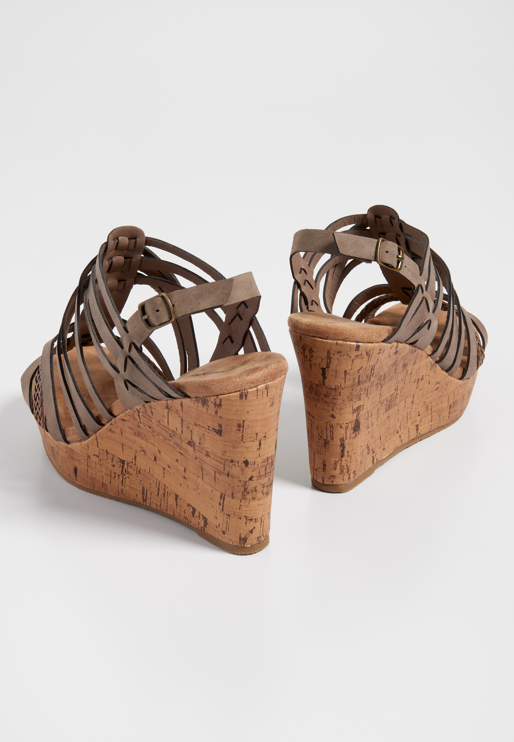 eva multi strap cork wedge