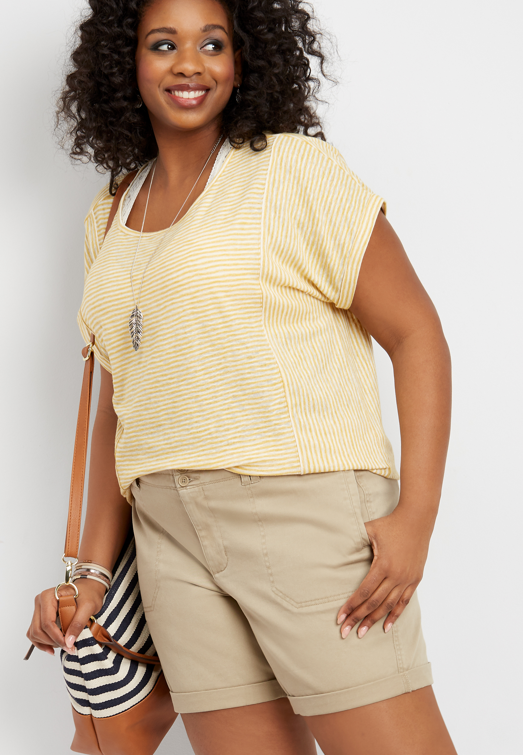 Plus size outlet khaki shorts