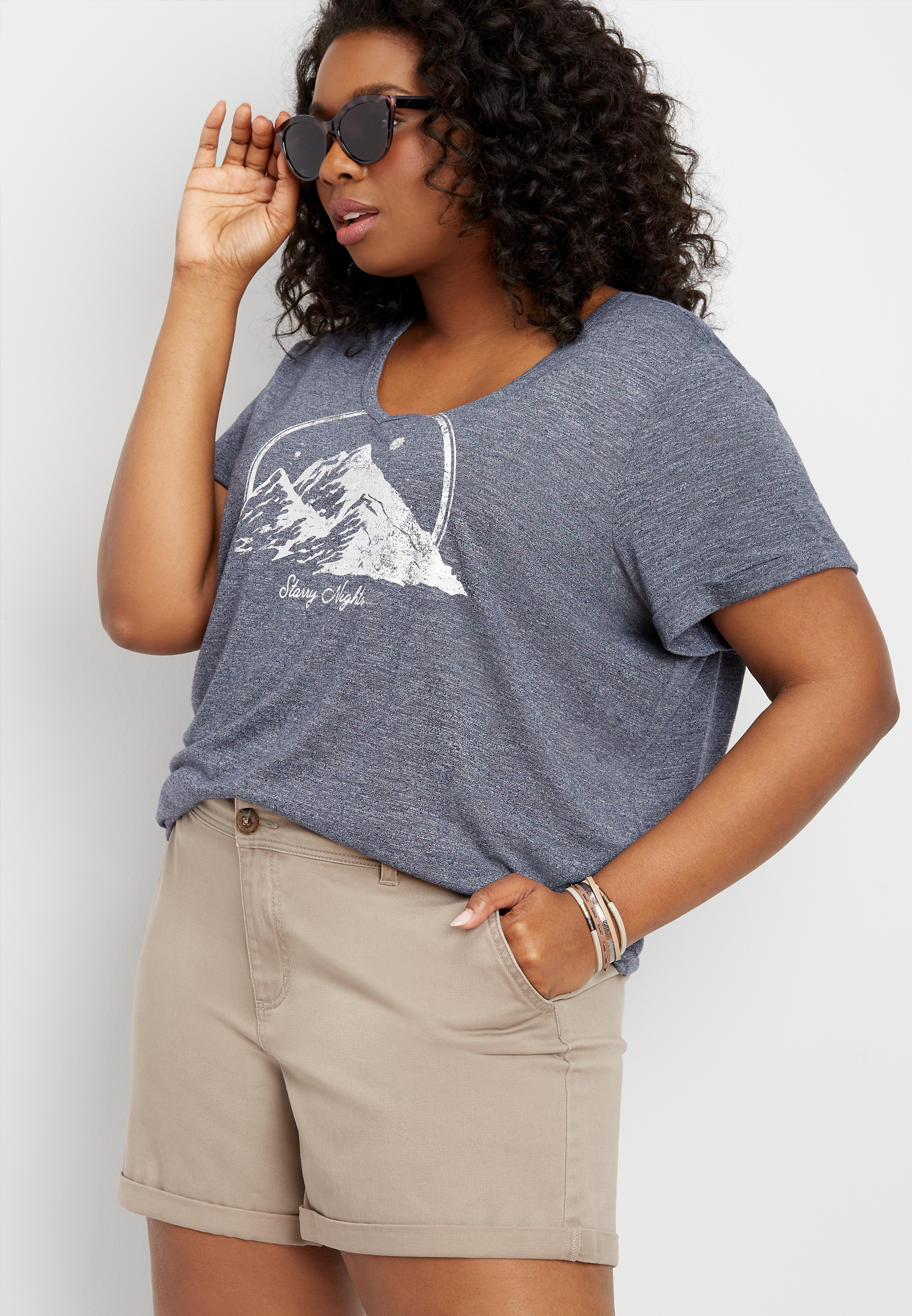 plus size khaki 5in chino short | maurices