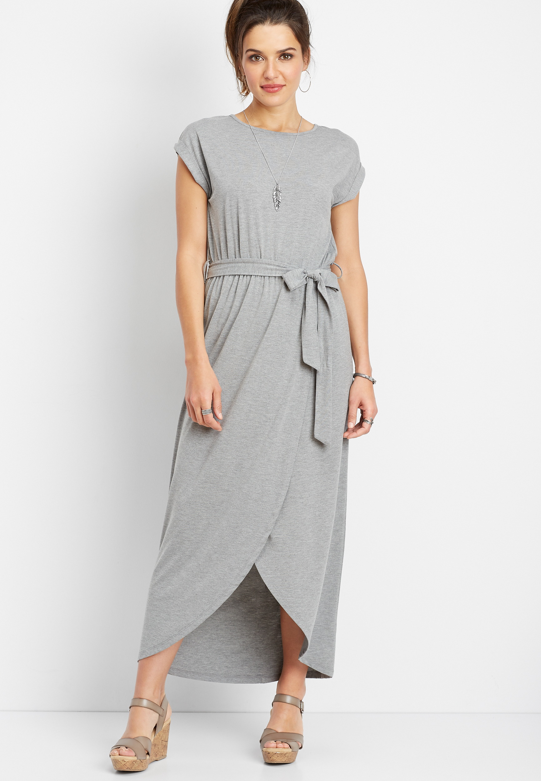 gray tulip maxi dress | maurices