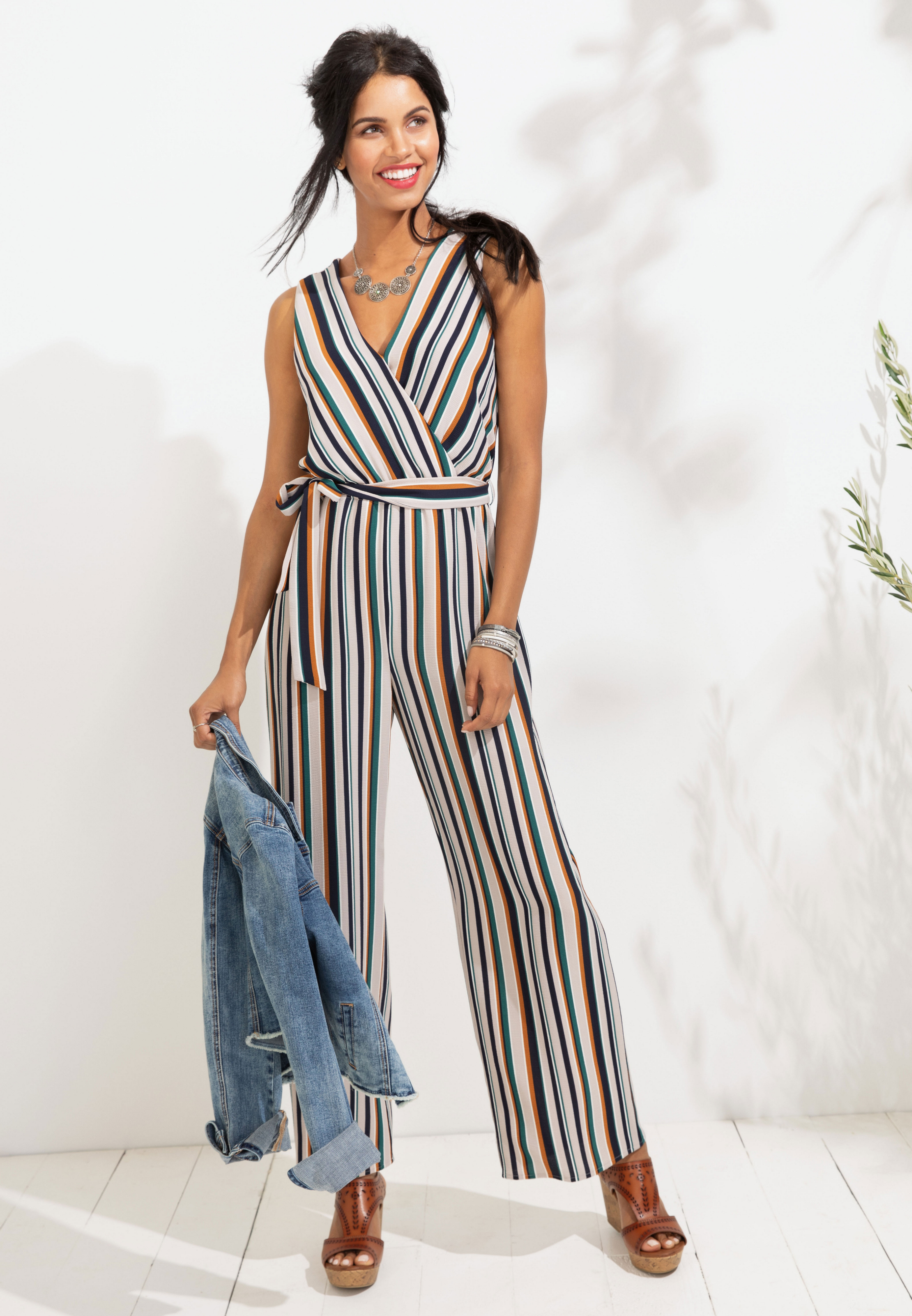 Maurices store striped jumpsuit