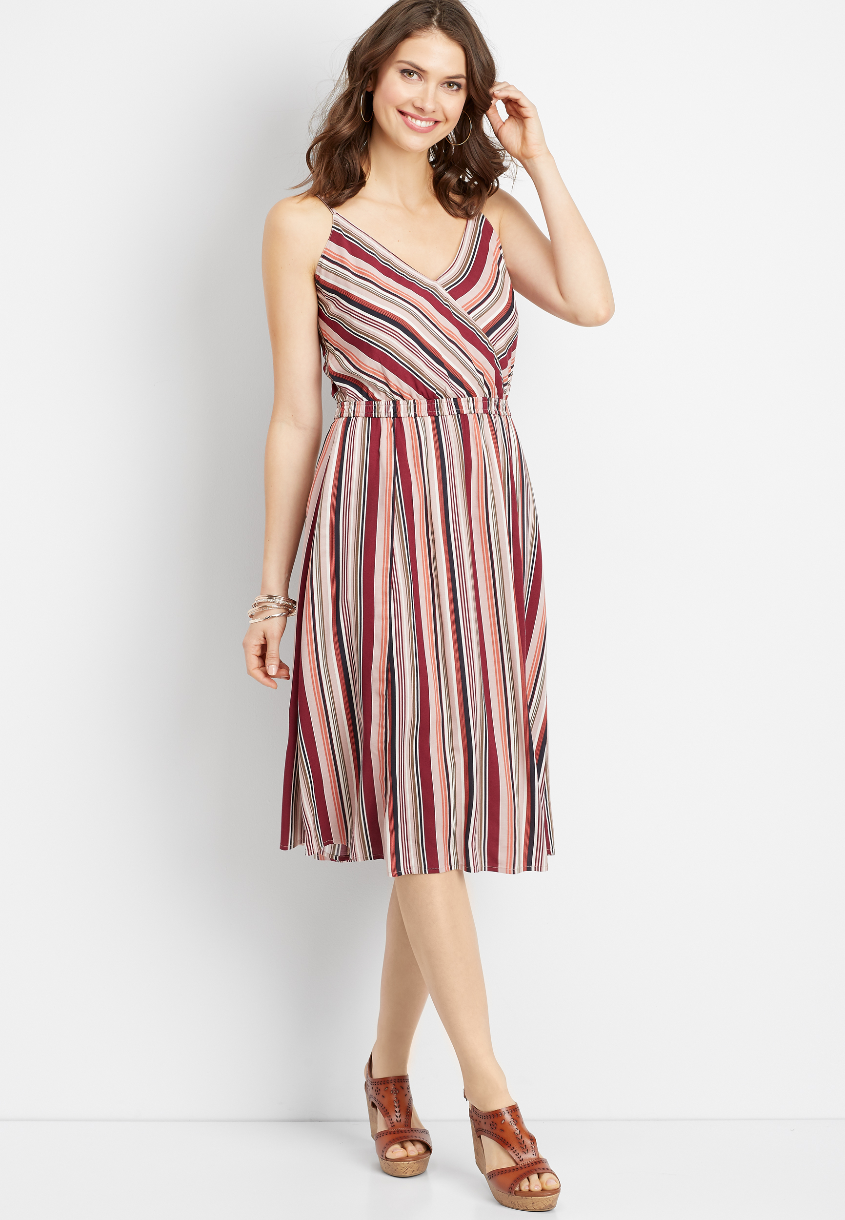 chinese dress ladies Lorena Striped Linen Maxi Dress
