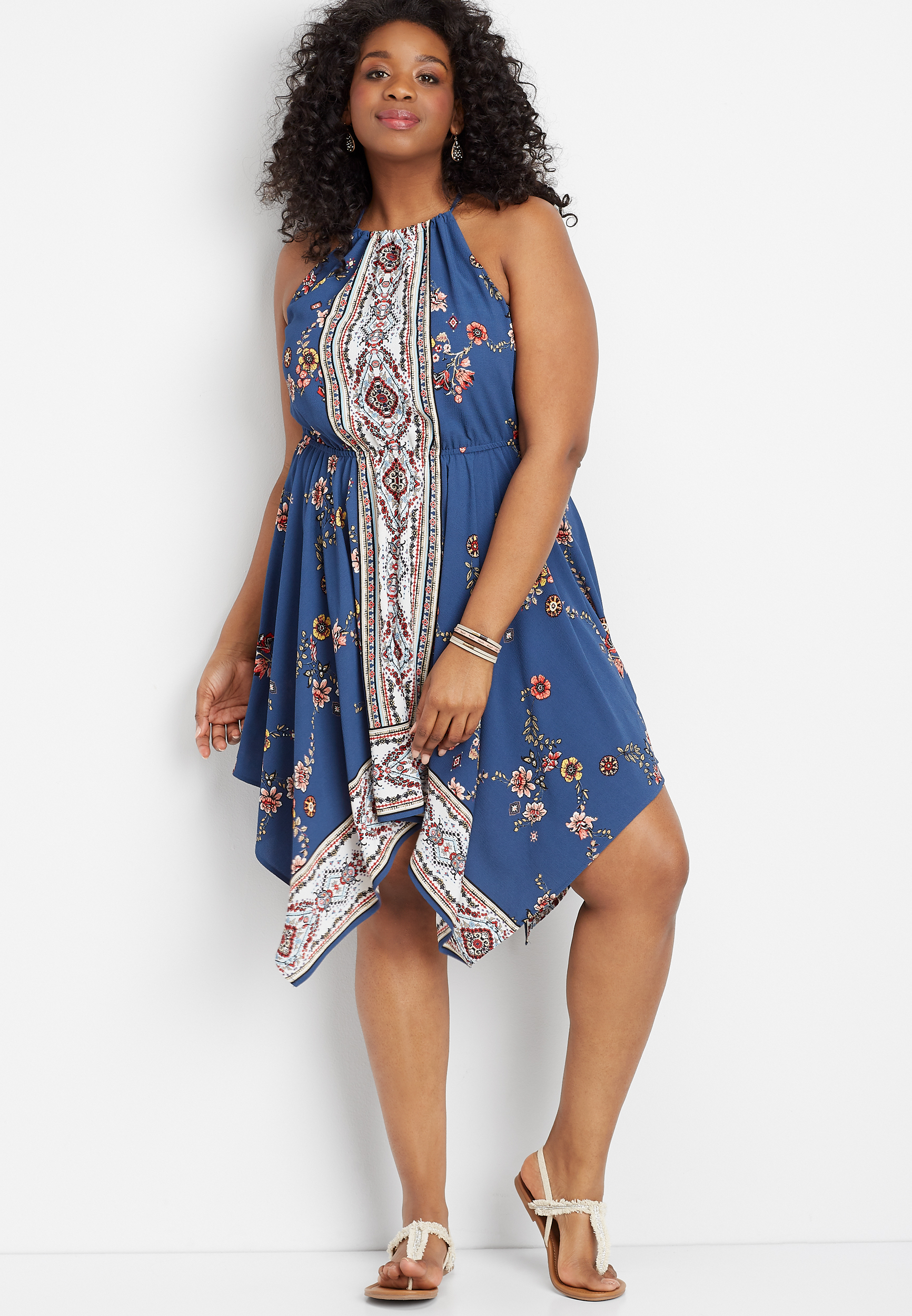 handkerchief hem dress plus size