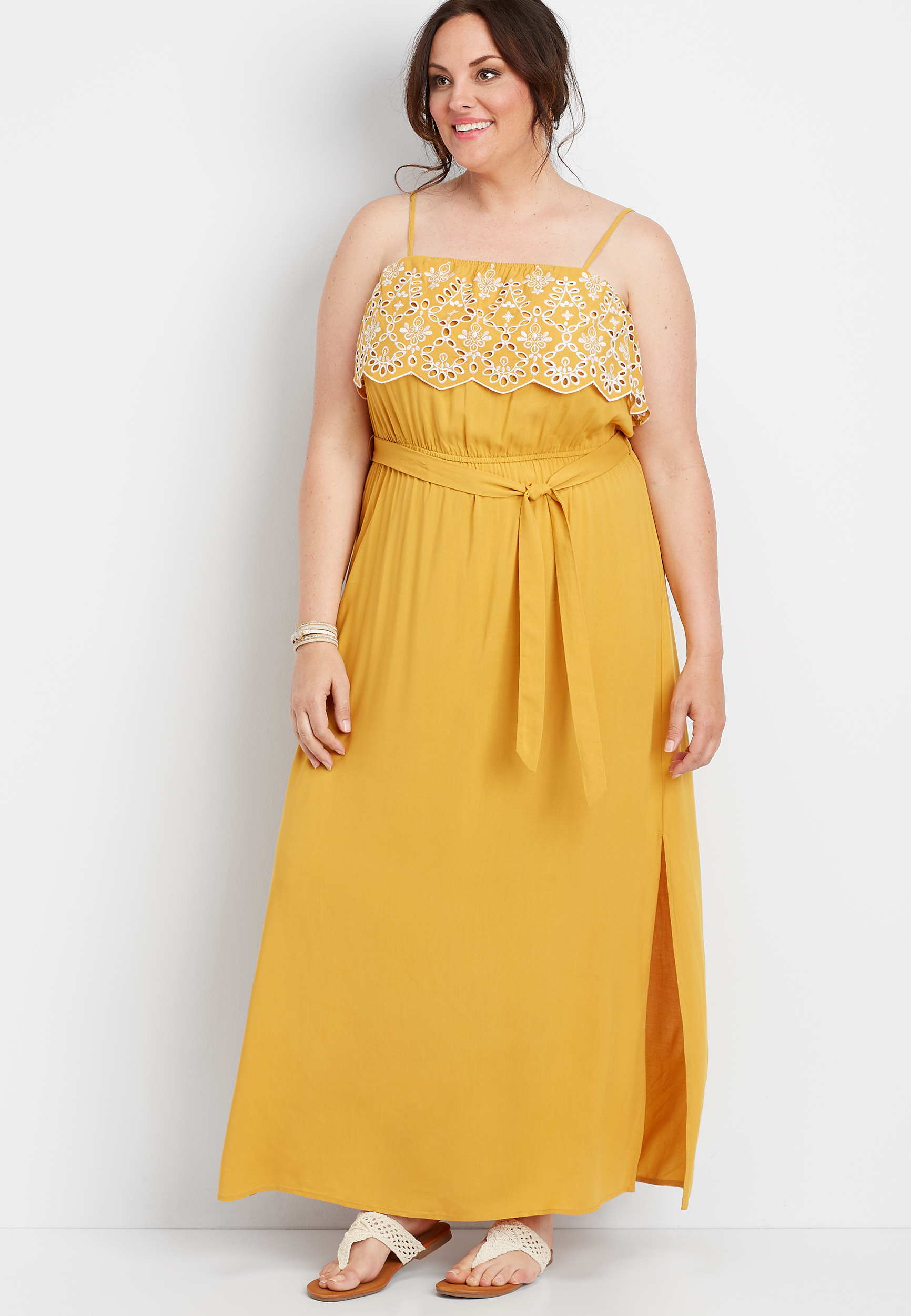 plus size yellow dresses