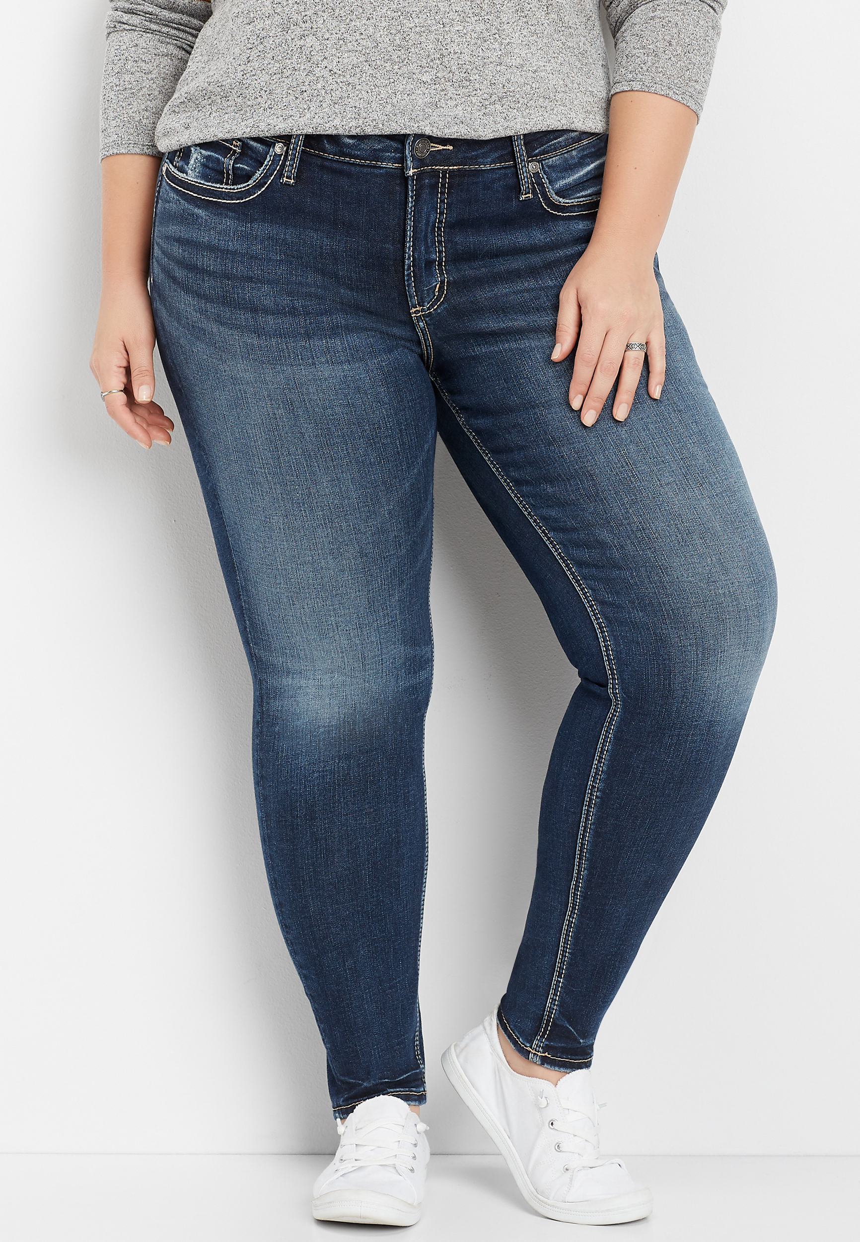silver plus size jeans
