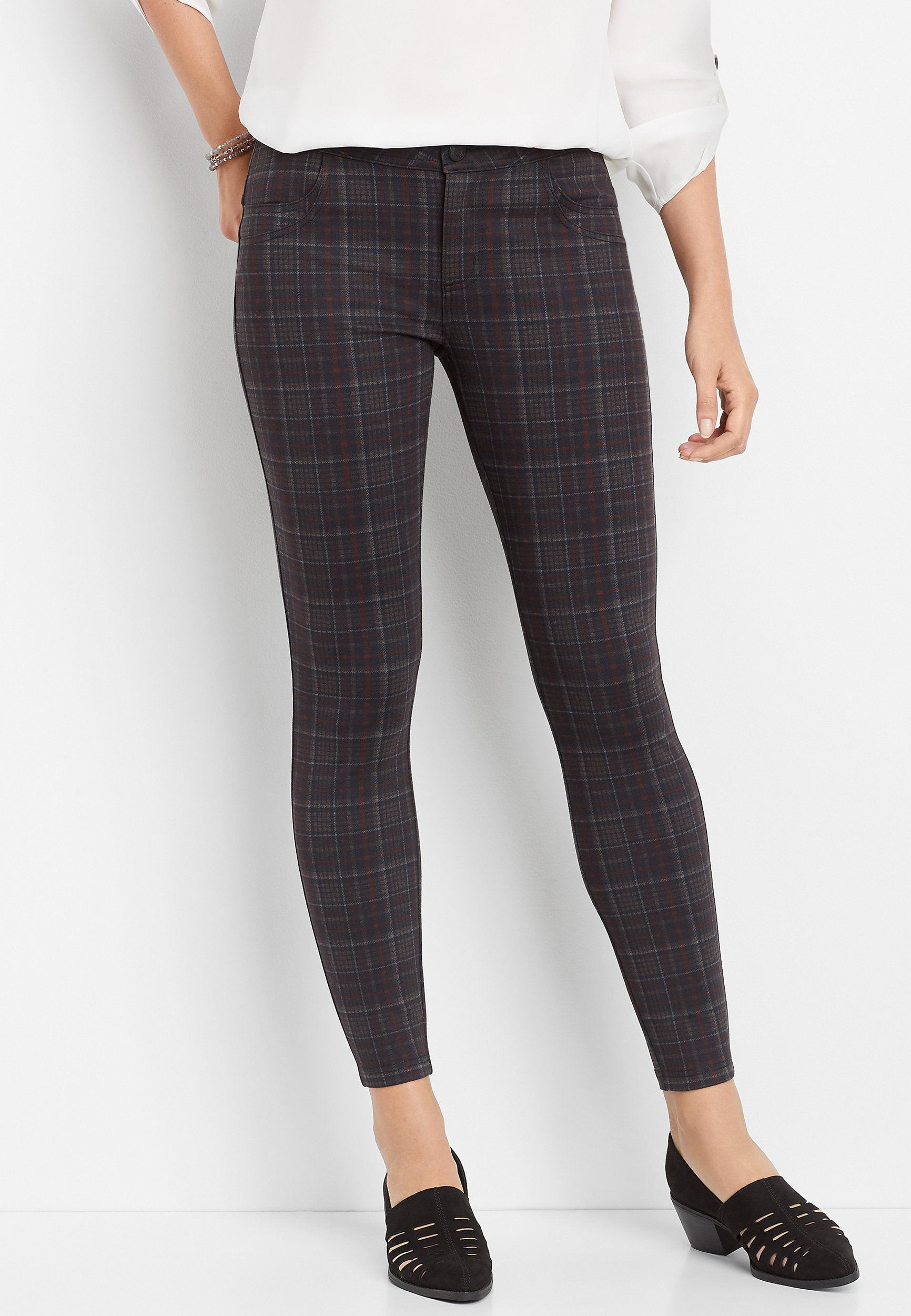 Plaid Ponte Pant