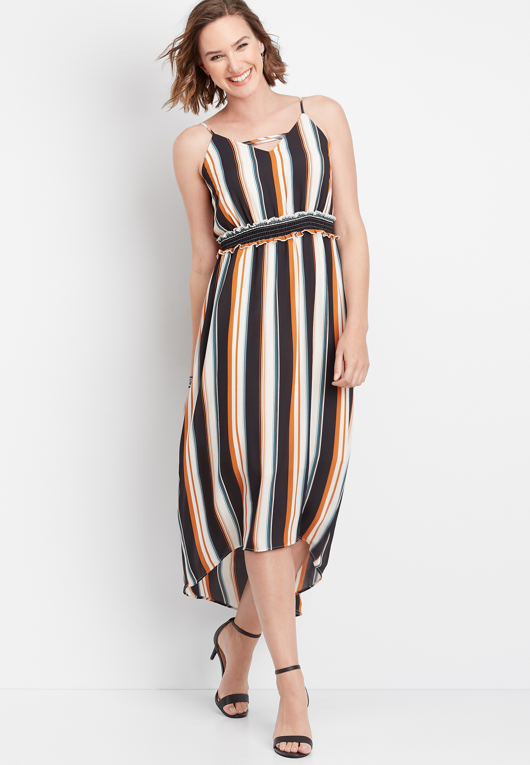 strappy square neck wrap maxi dress