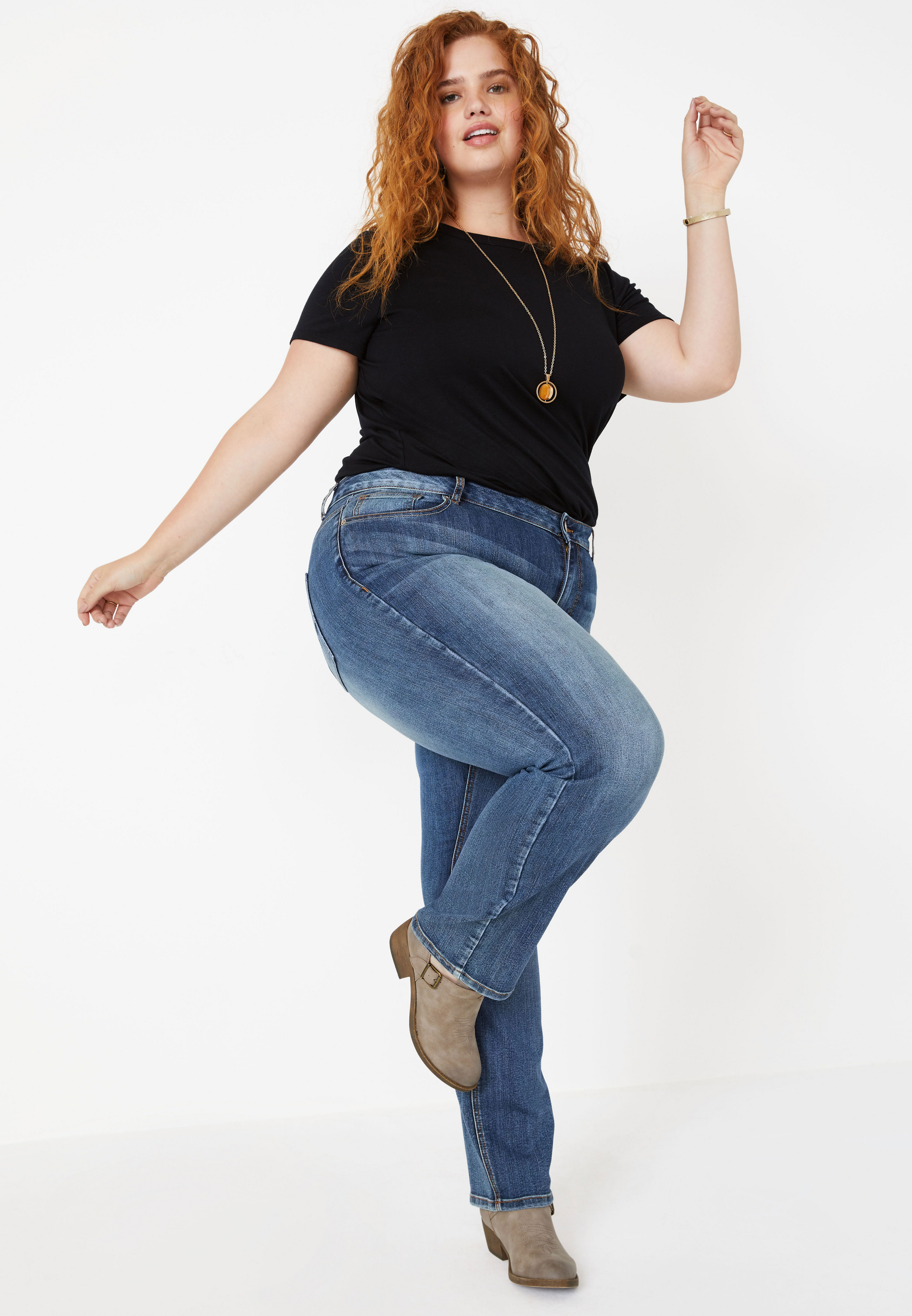 plus size straight jeans