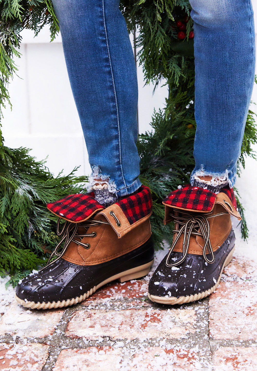 Kacey buffalo plaid boot | maurices