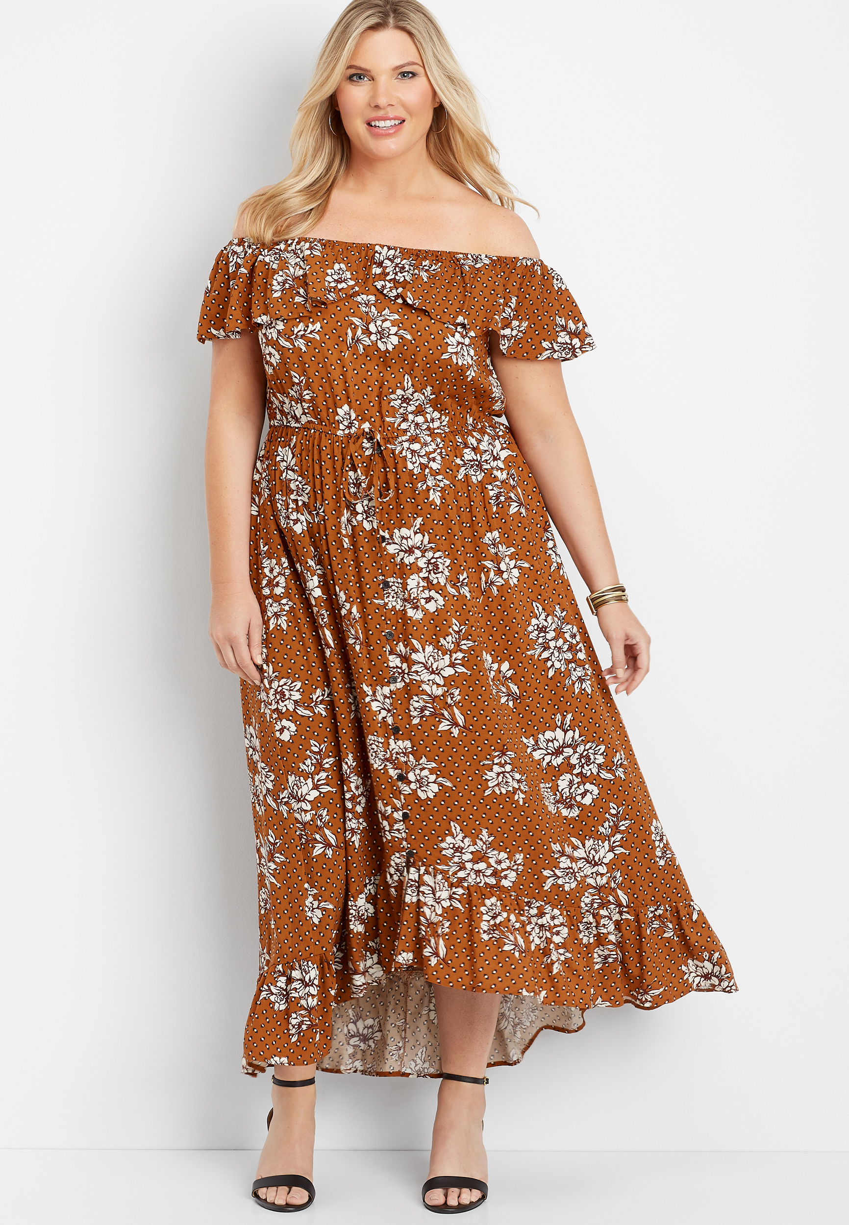 plus size cold shoulder sundresses