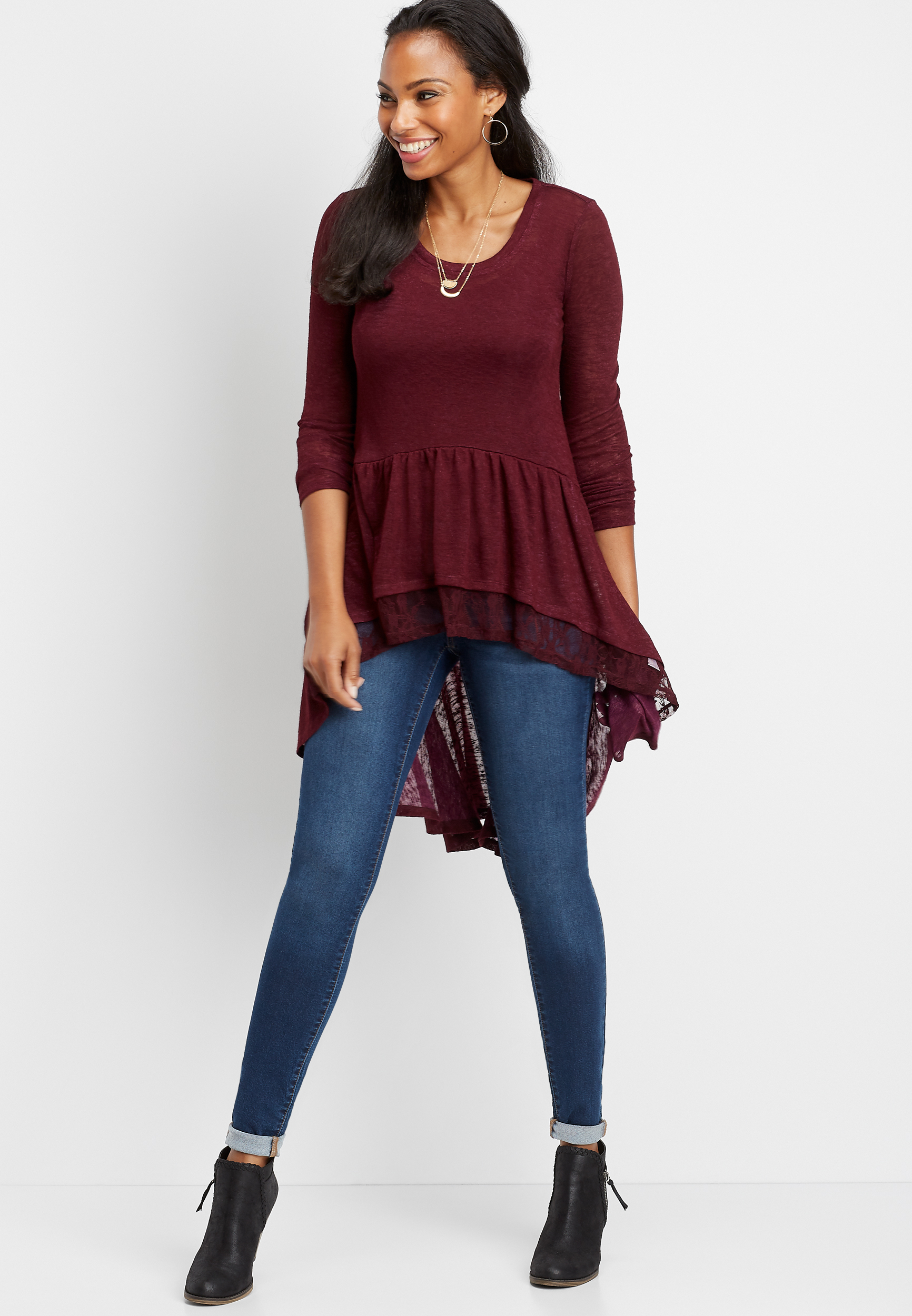 High low sales duster top