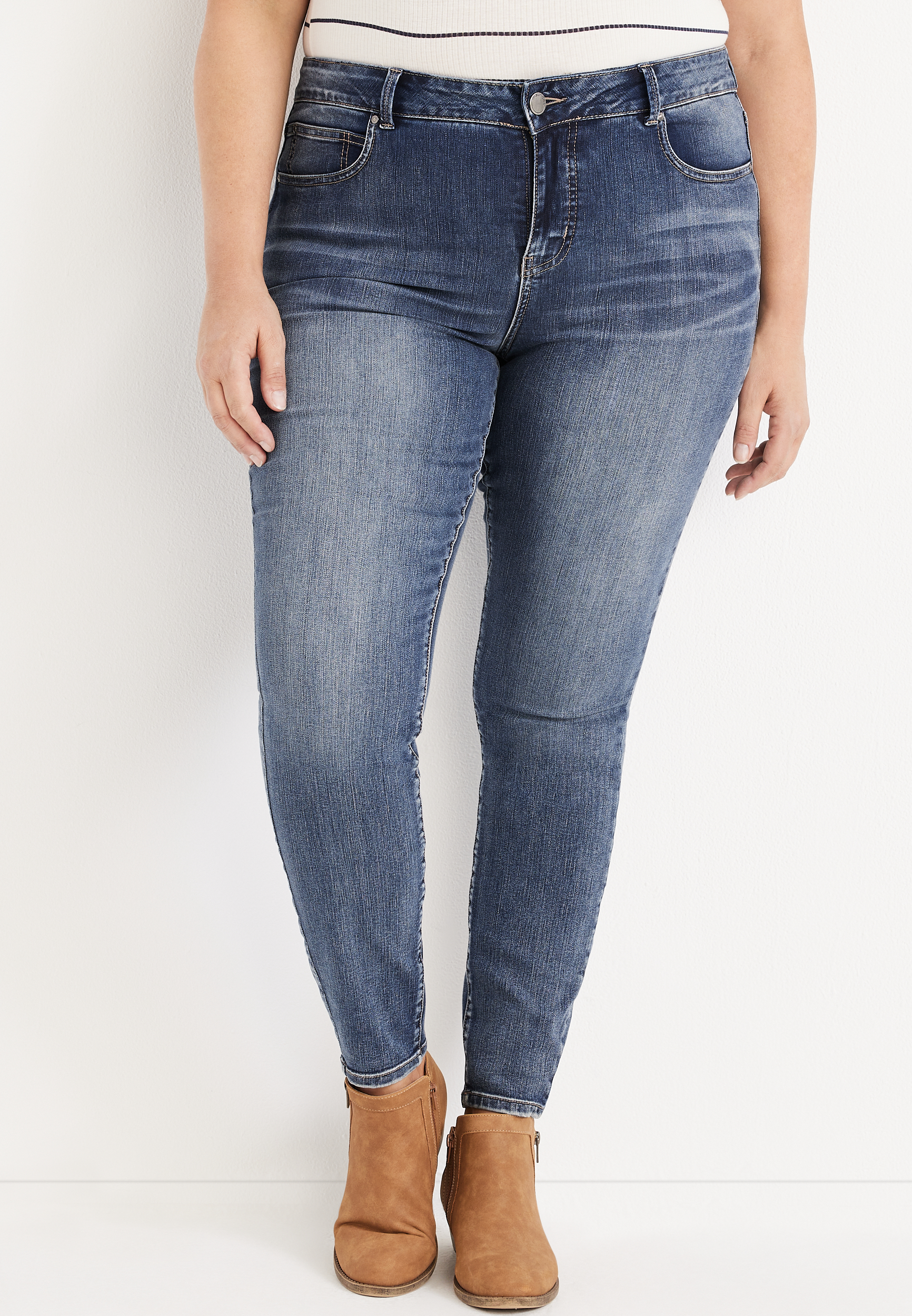 Plus Size m by Everflex™ Skinny Rise Stretch Jean | maurices