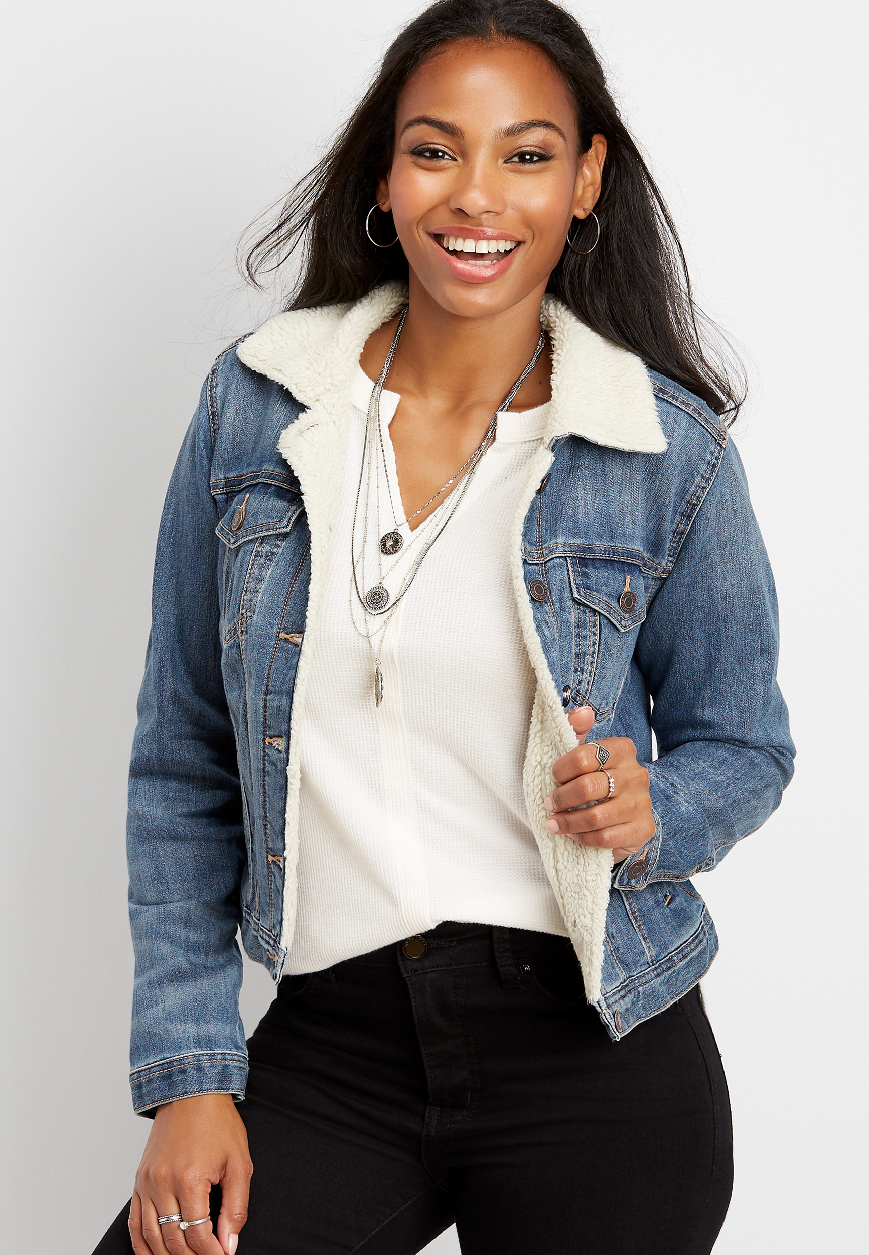 Sherpa denim clearance jacket plus size