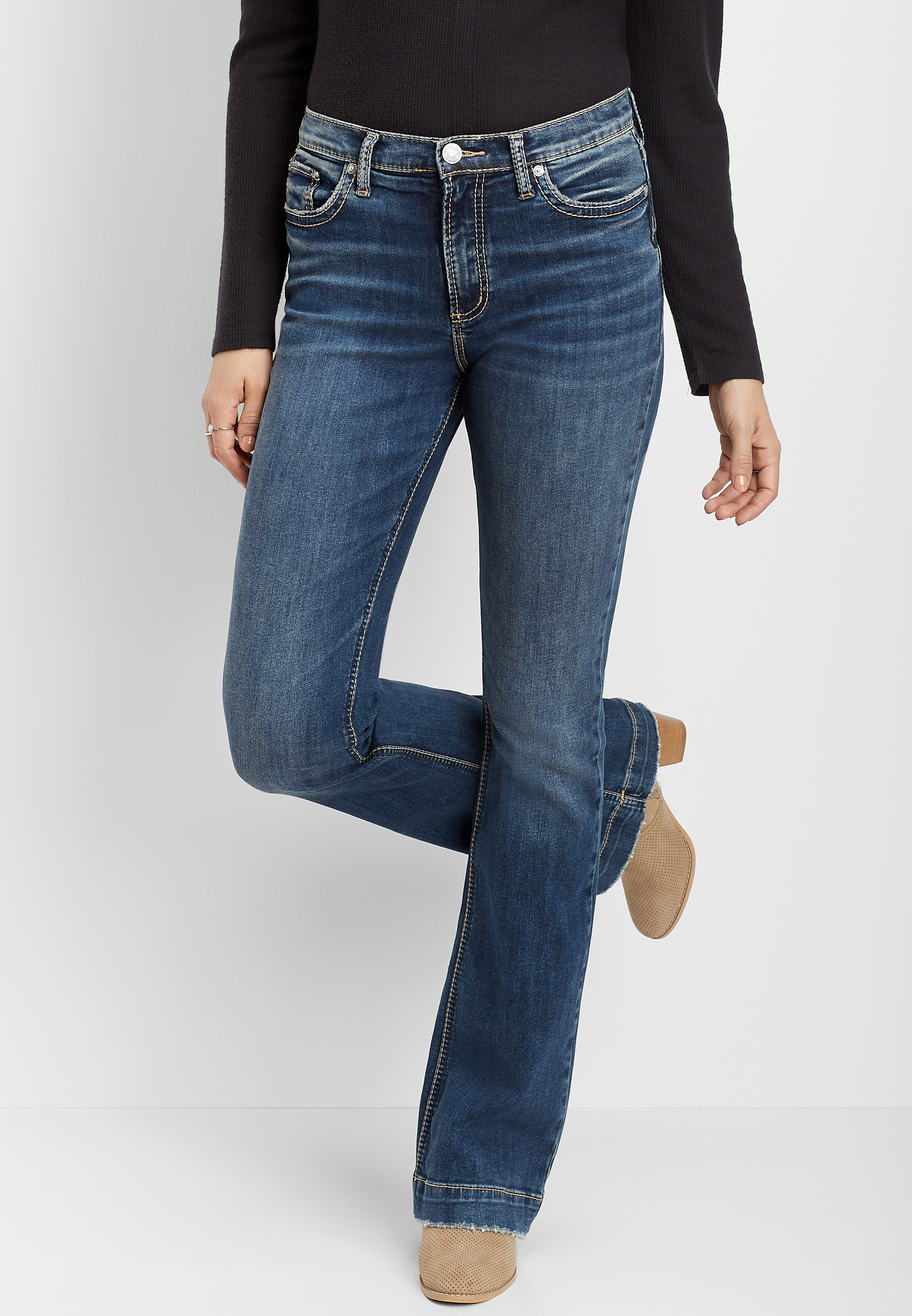 super high waisted bootcut jeans
