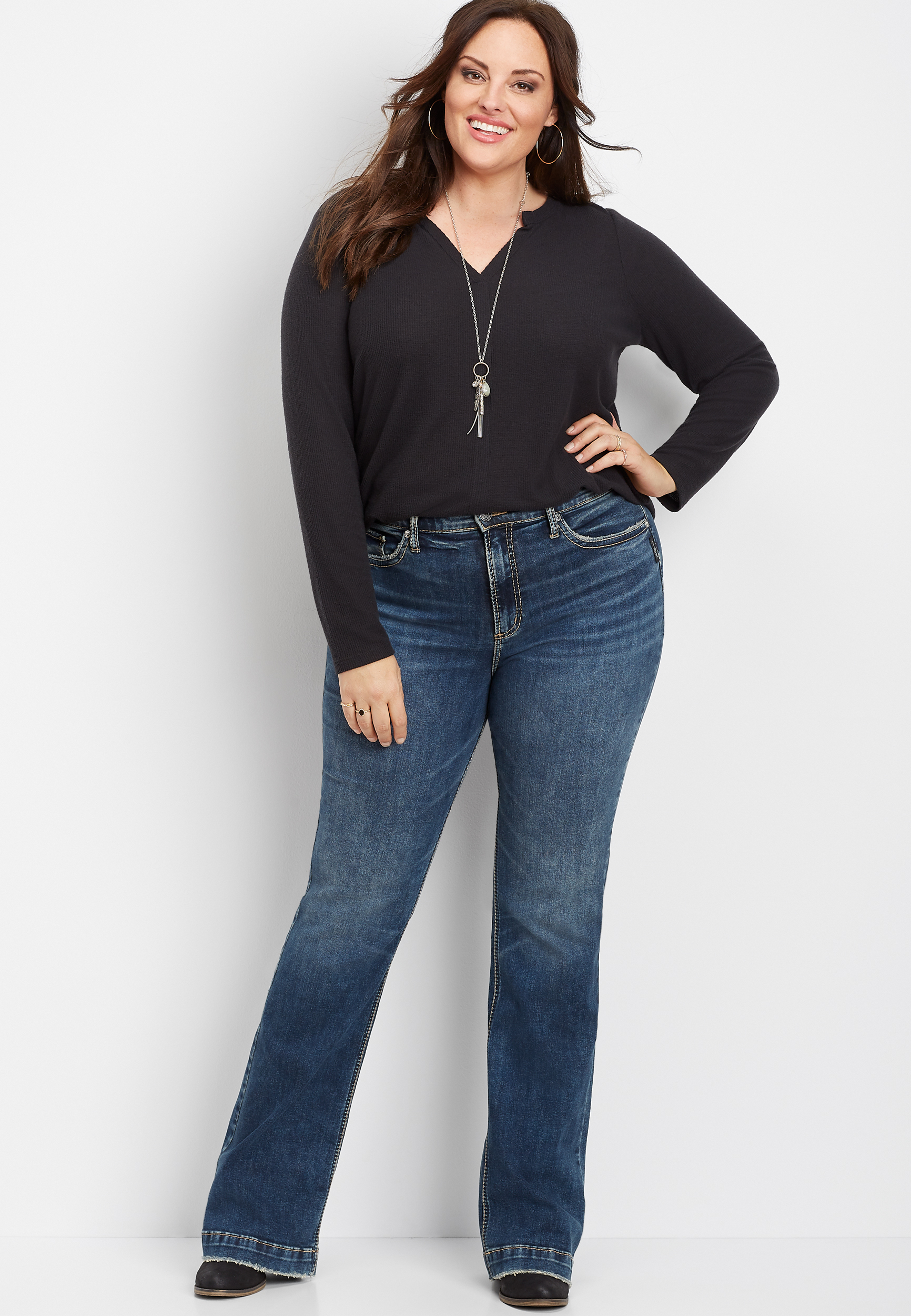 super high waisted bootcut jeans