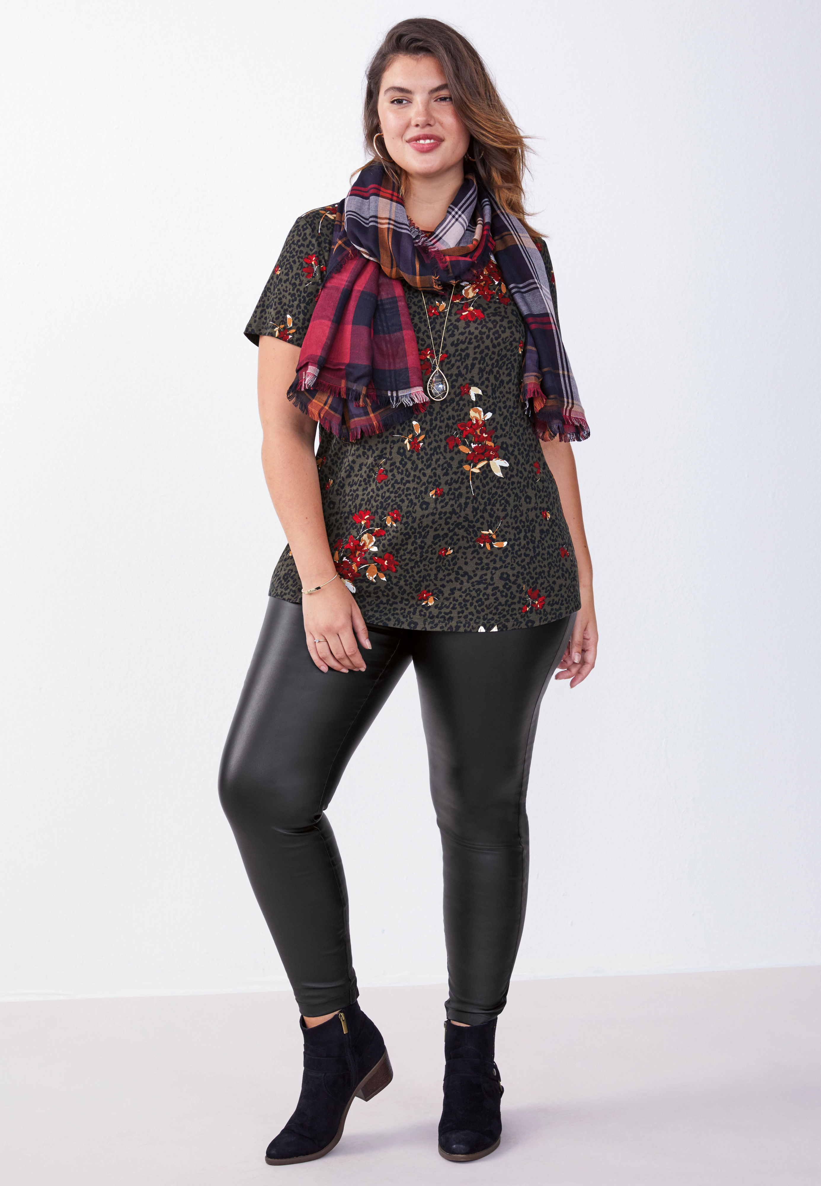 plus size faux leather jeans