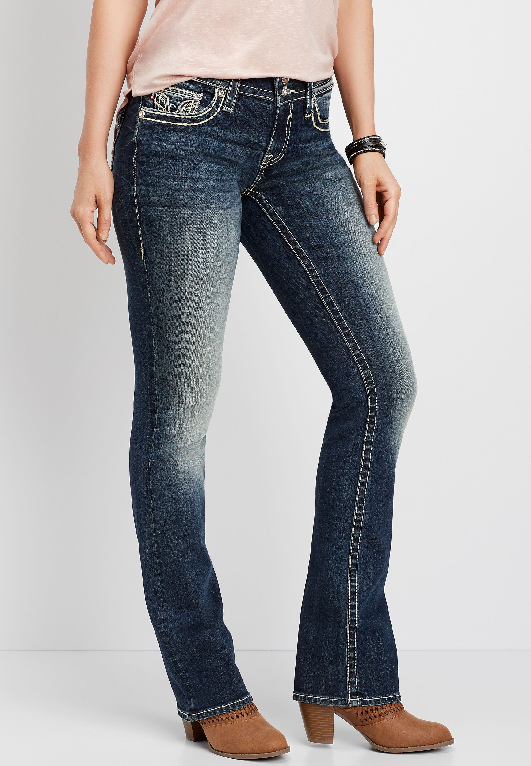Vigoss Jeans Butterfly embroidered logo pockets size 1/2 26