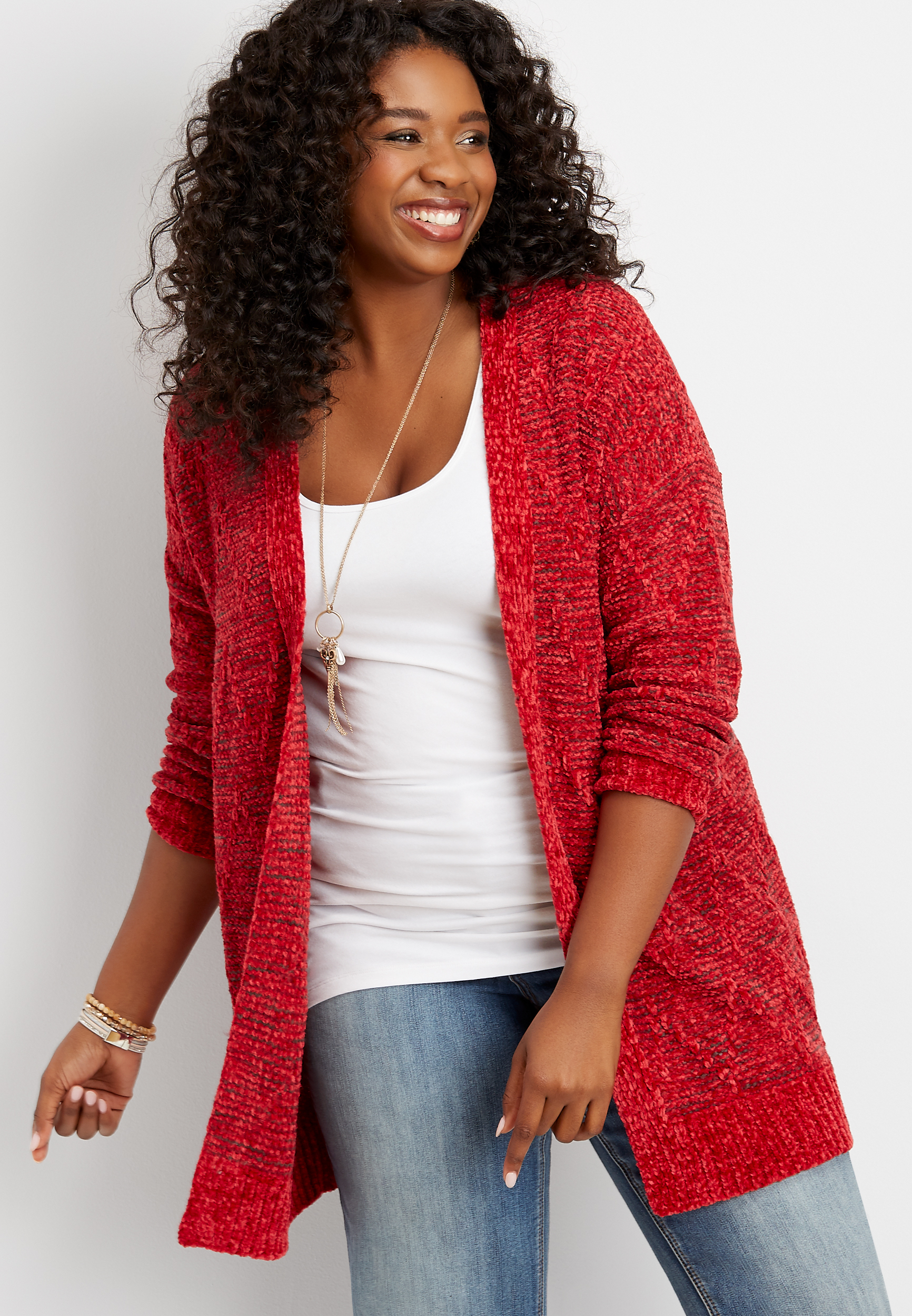 Plus size hotsell chenille cardigan