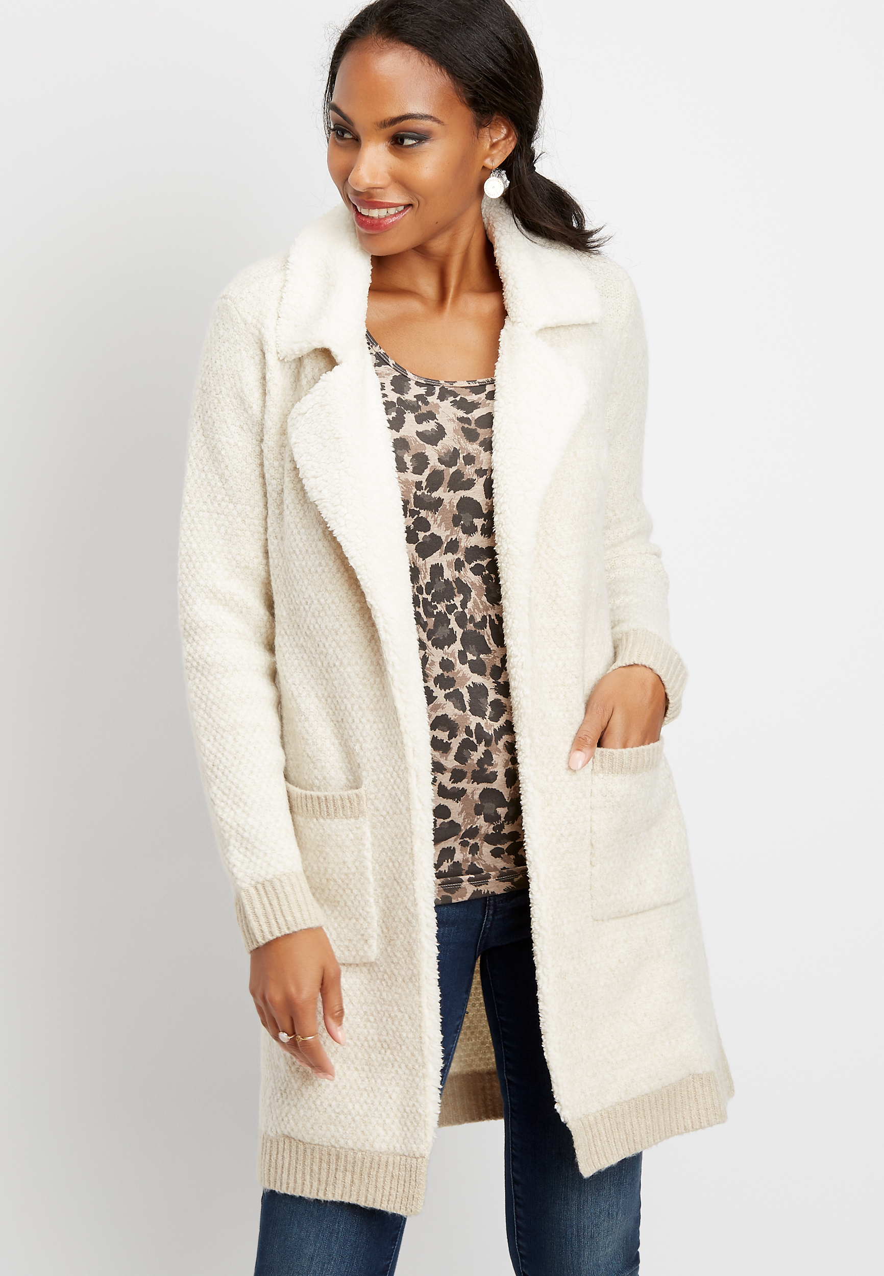 Sherpa Open Front Cardigan