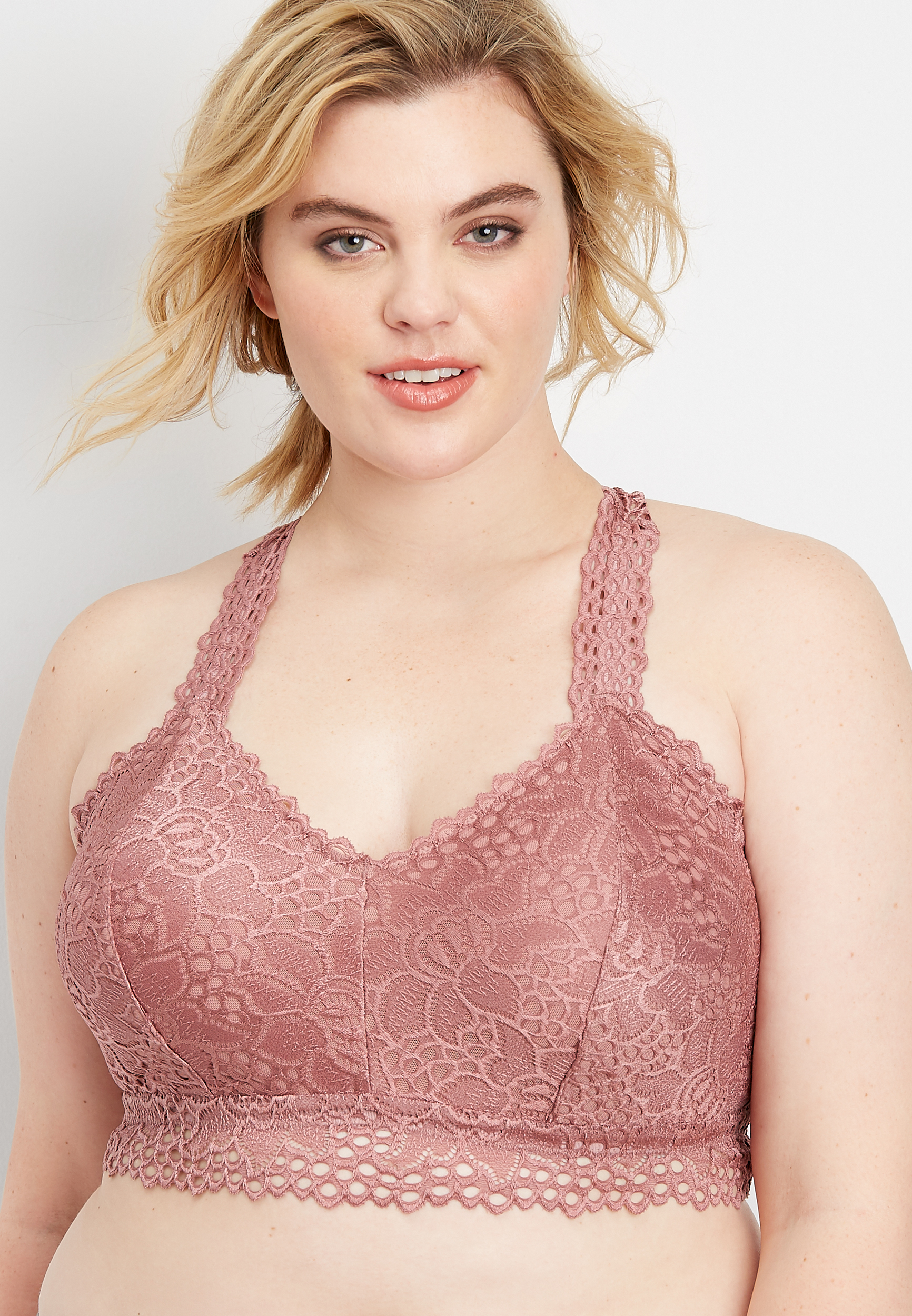 Plus Size Eyelet Racerback Bralette