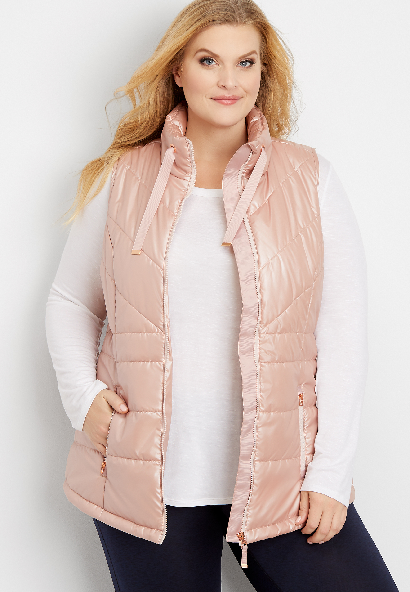 Rose gold deals puffer vest