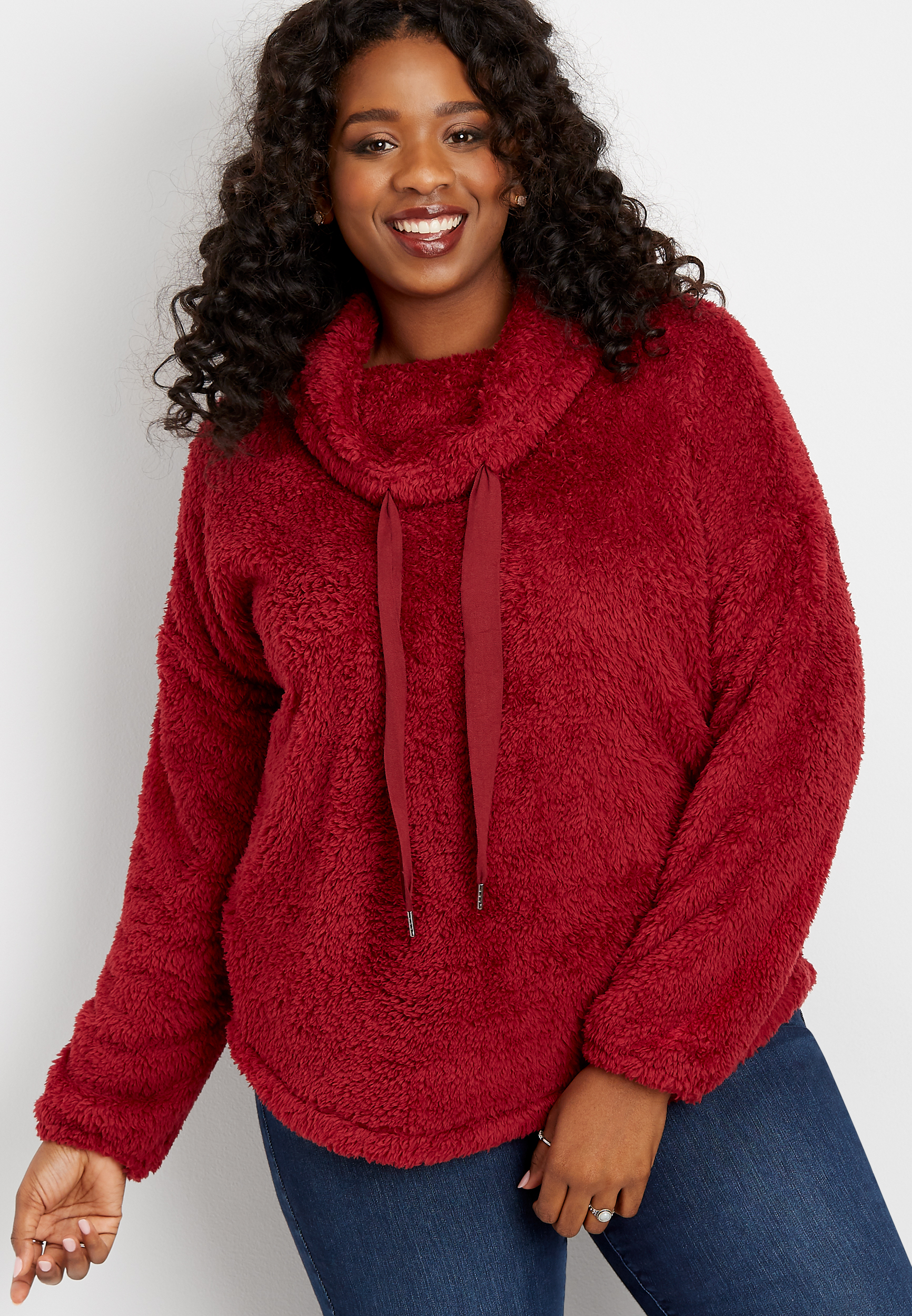 sherpa plus size pullover