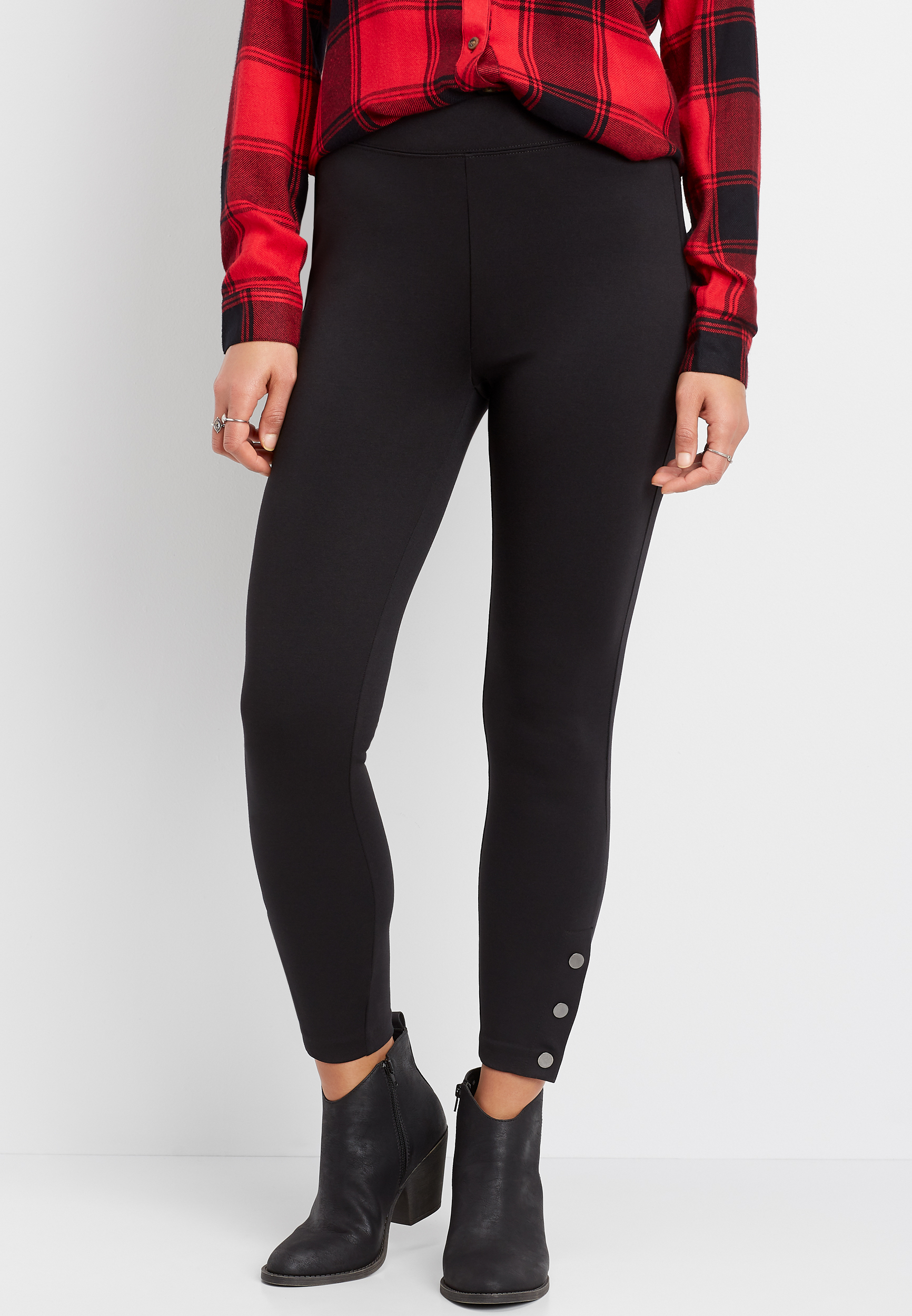 Snap-Hem Ponte Leggings