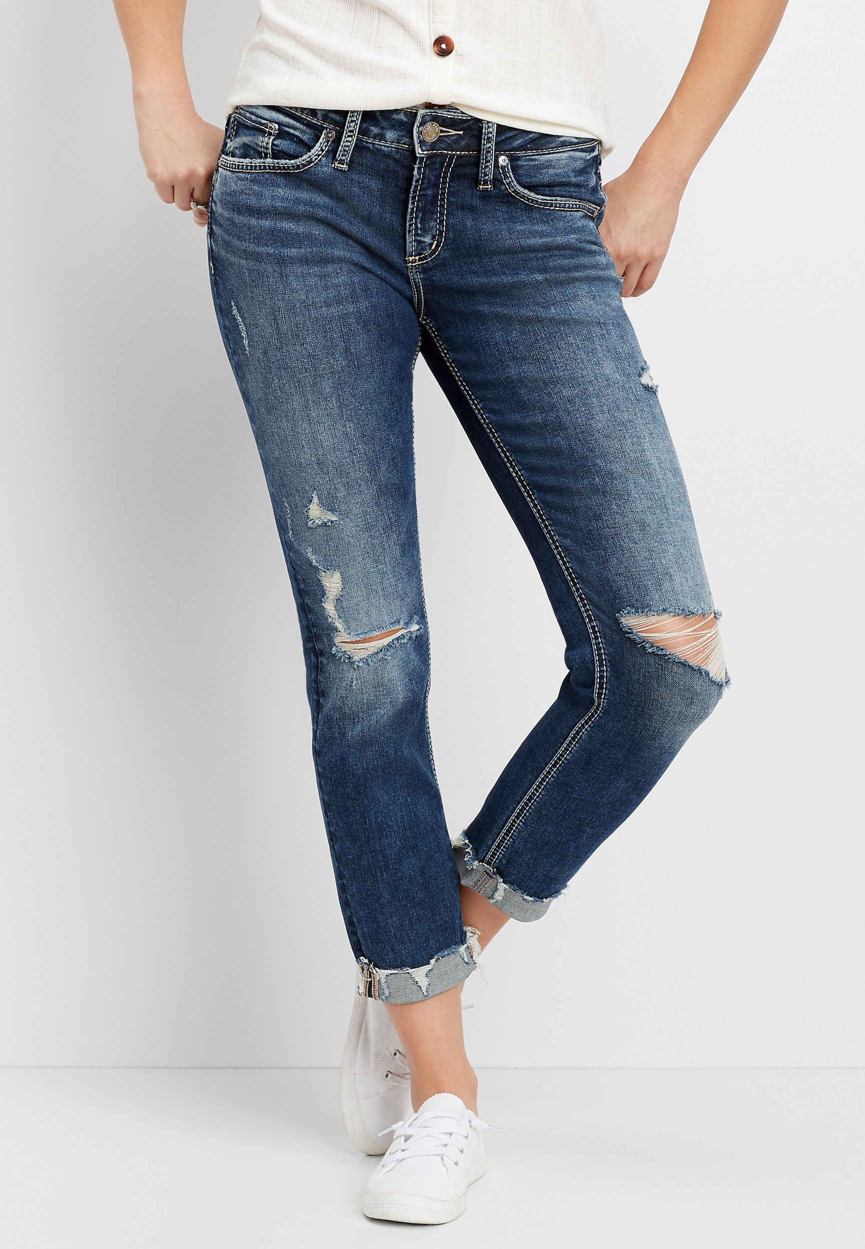 Maurices silver hot sale boyfriend jeans