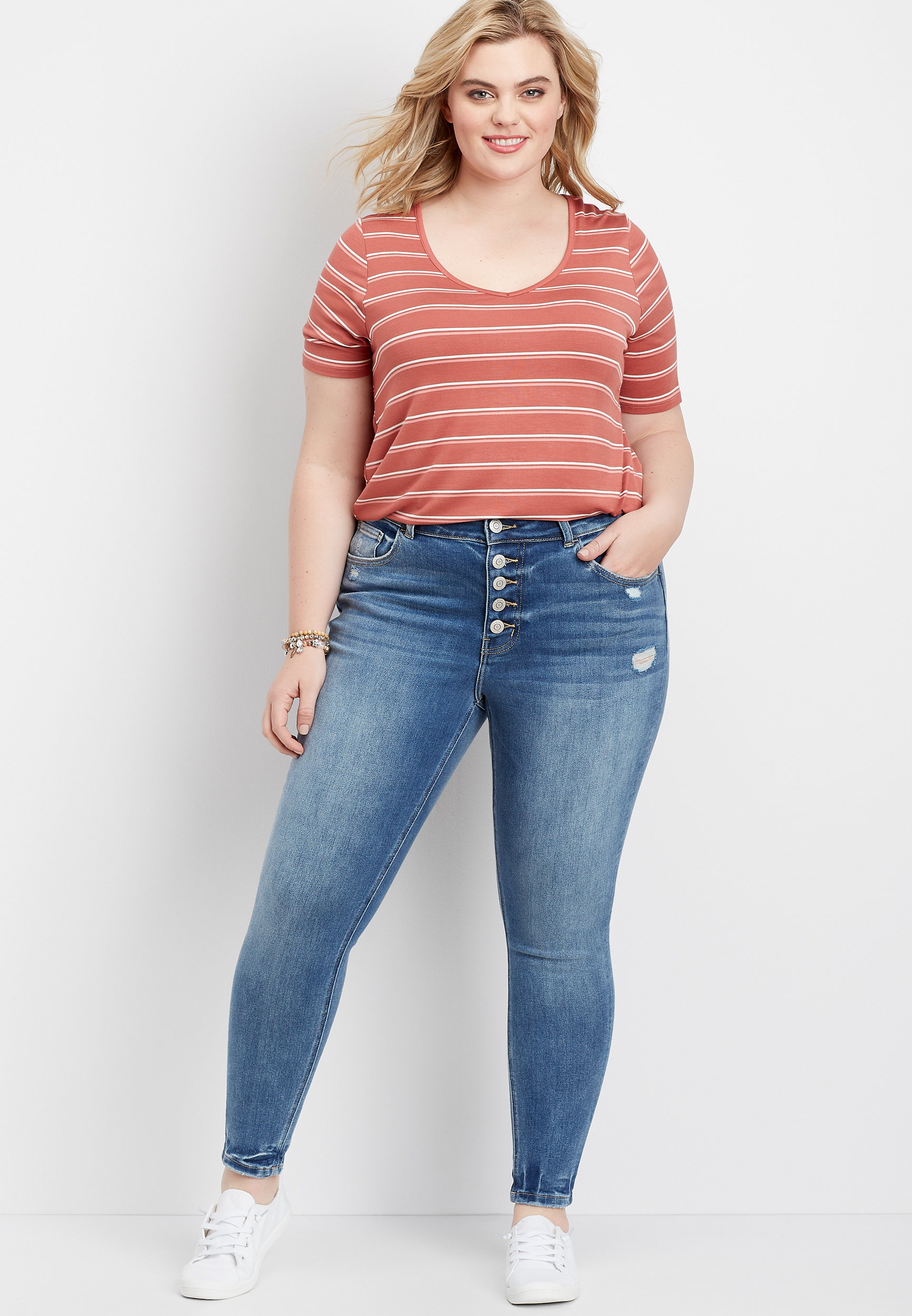 plus size button fly jeans