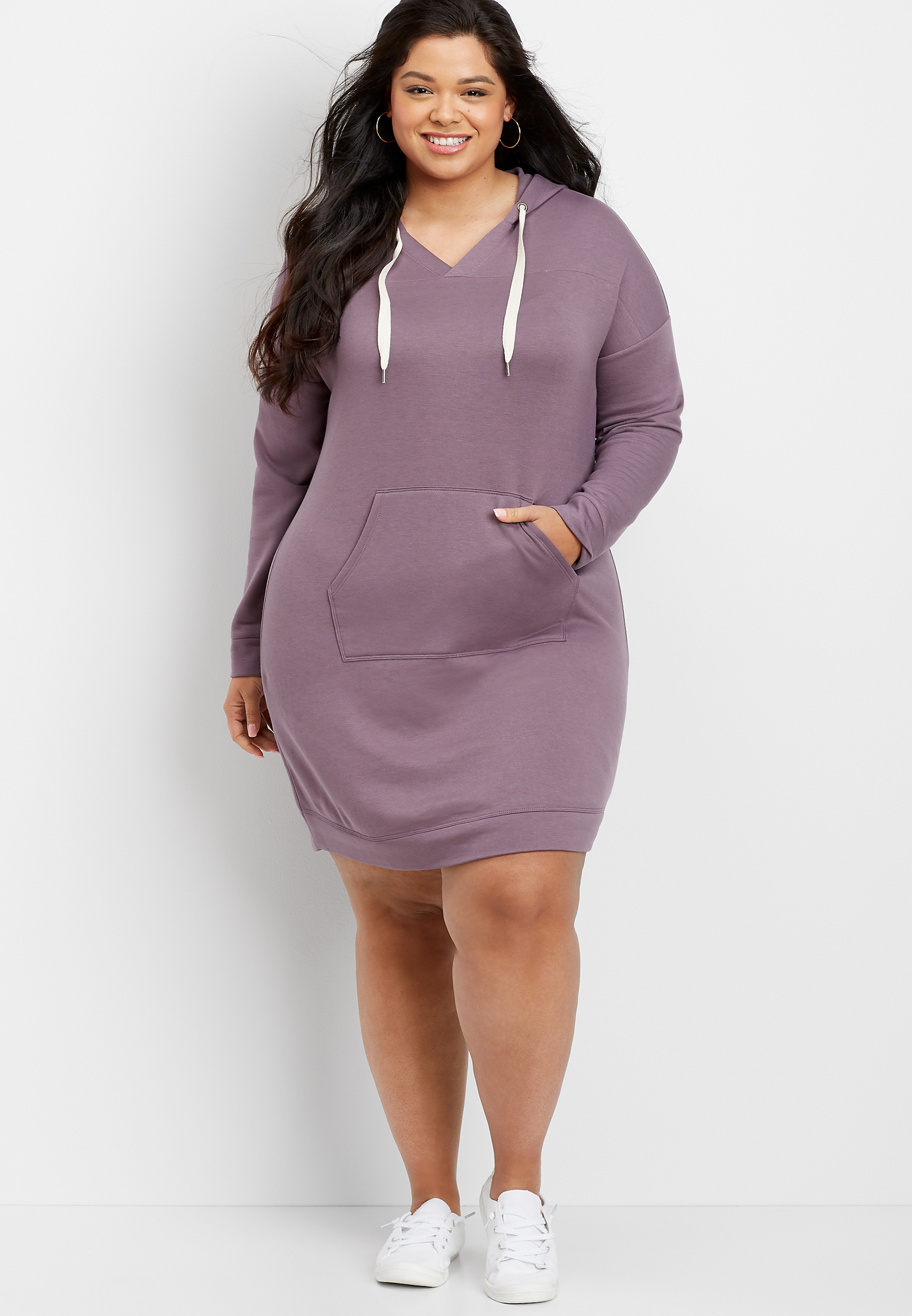 plus size hooded sweater dress