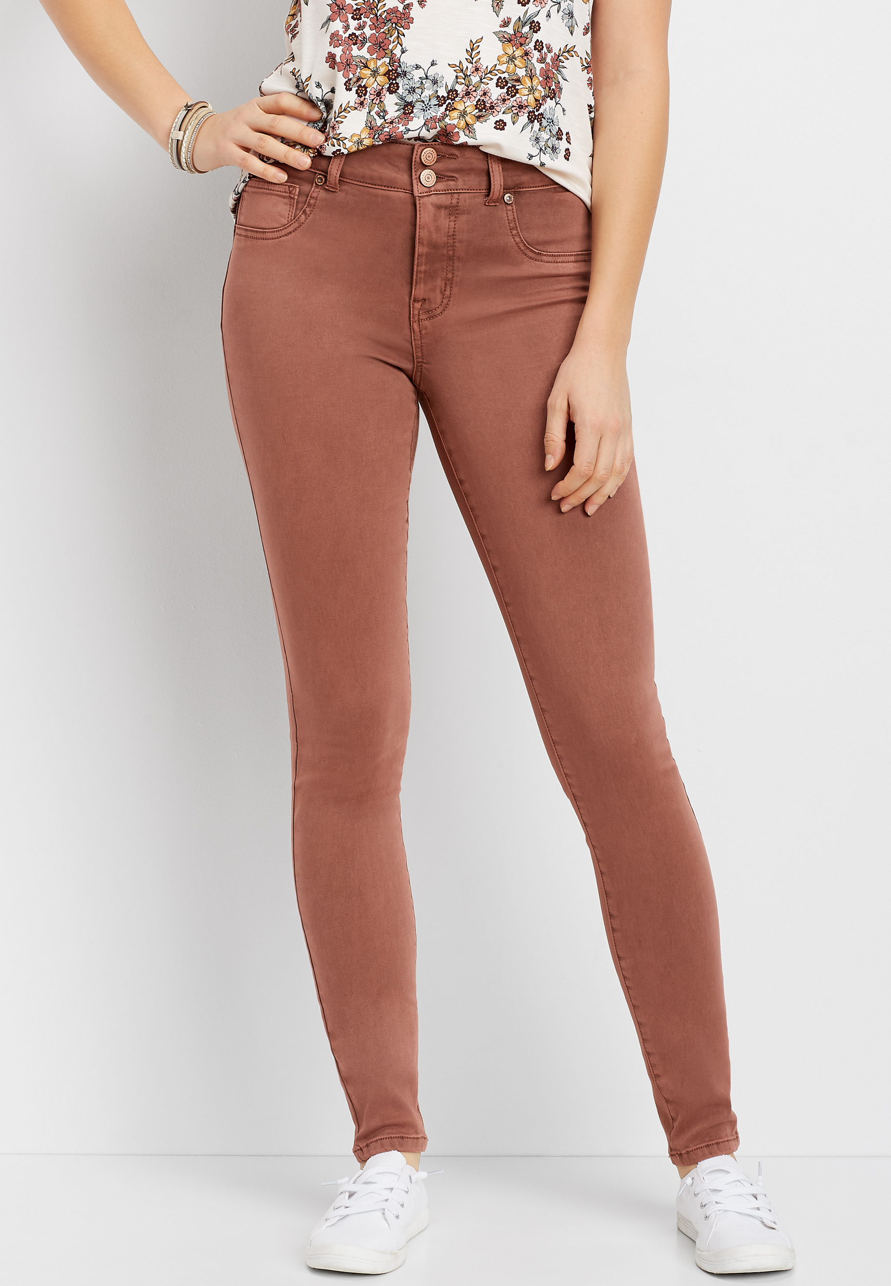 high waisted colored jeggings