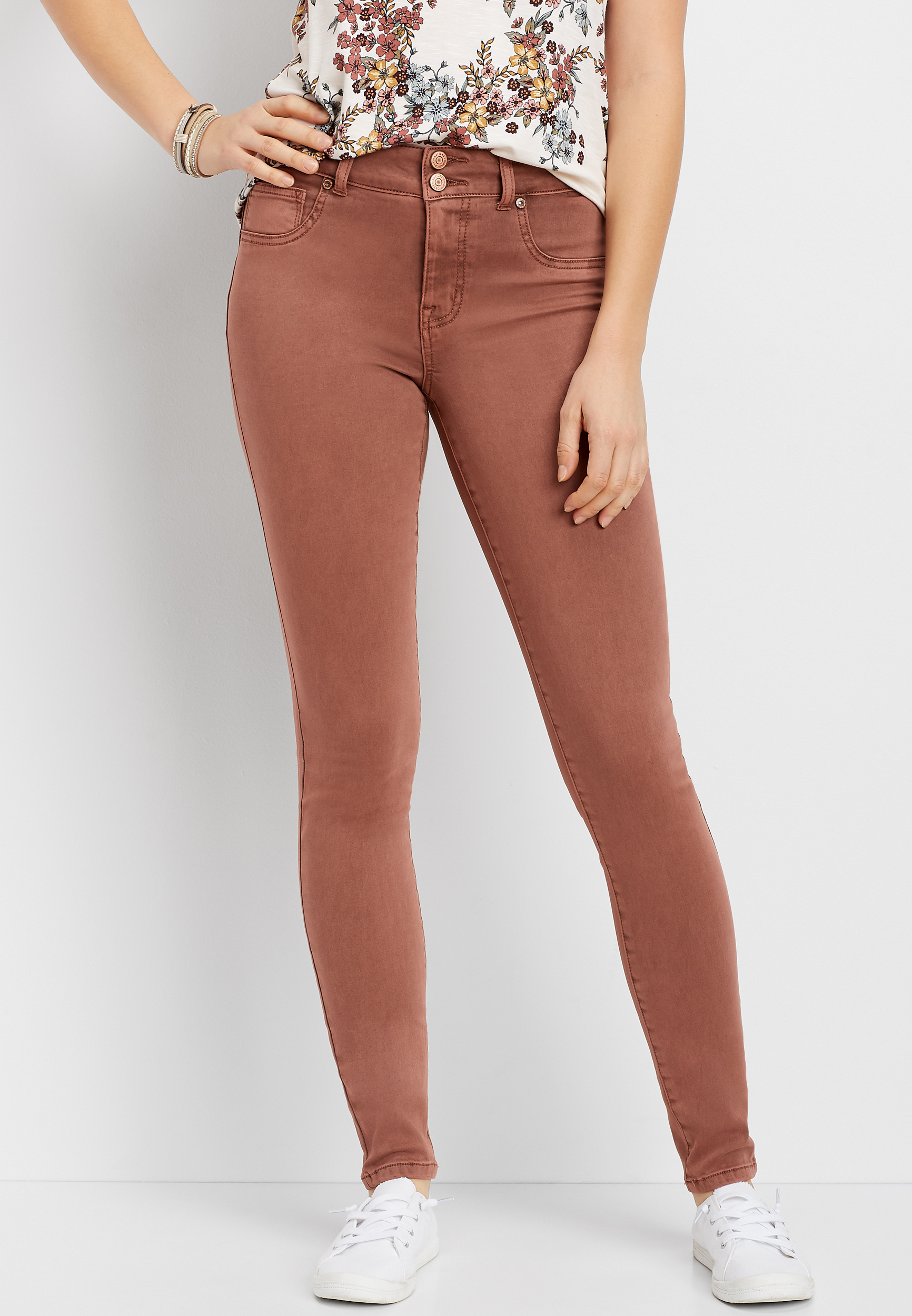 high rise khaki jeggings