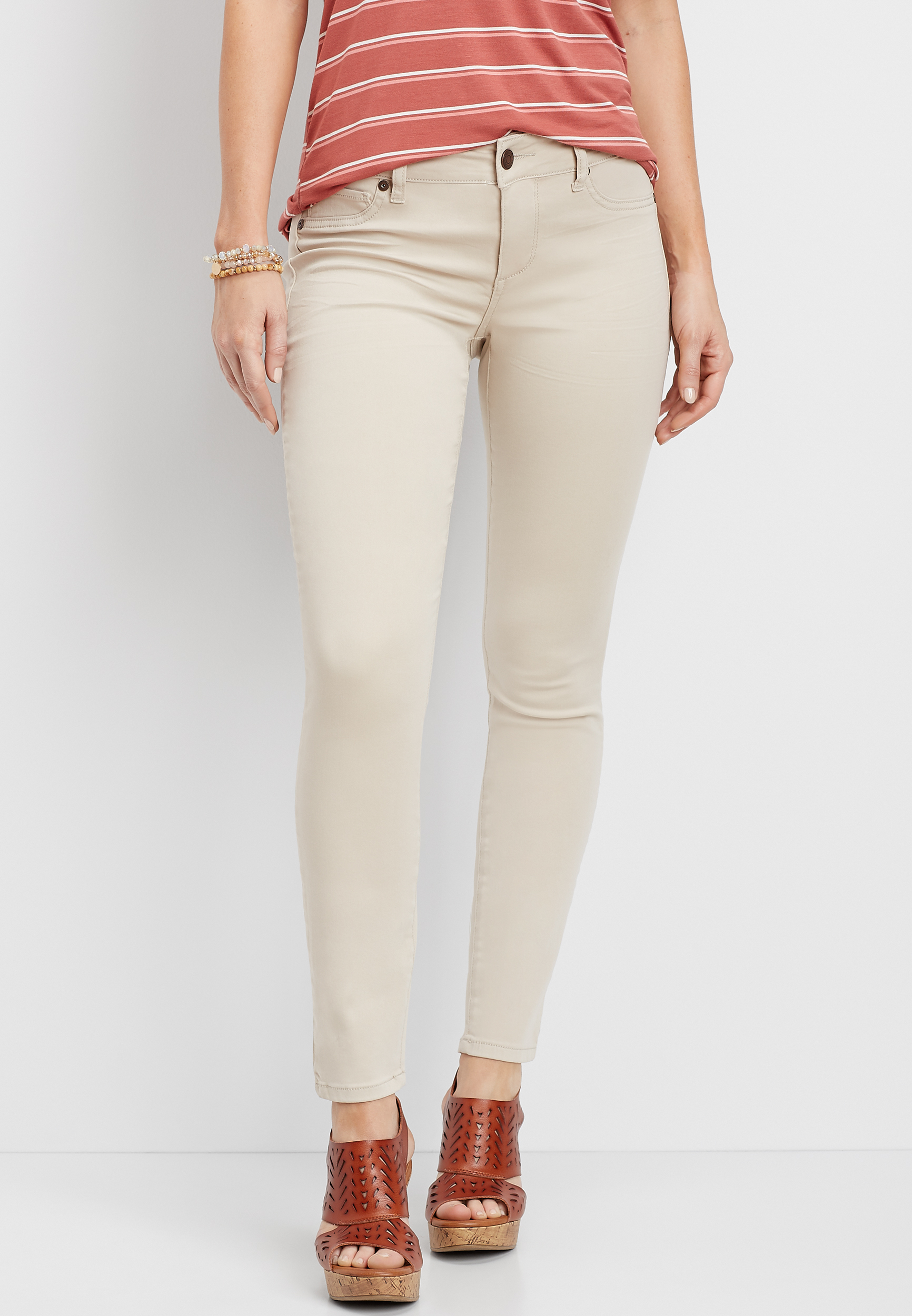 Buy Khaki Jeans & Jeggings for Women by GO COLORS Online