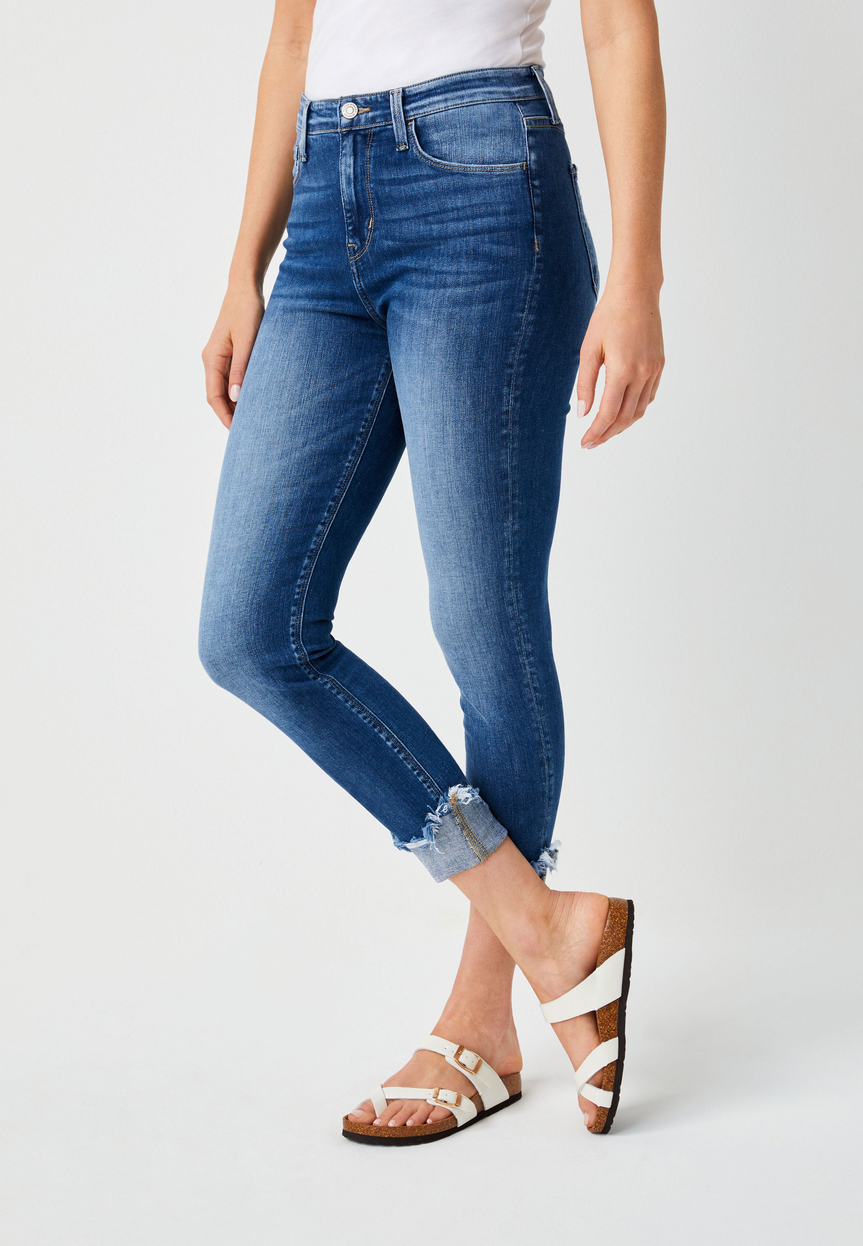 flying monkey frayed ankle jeans