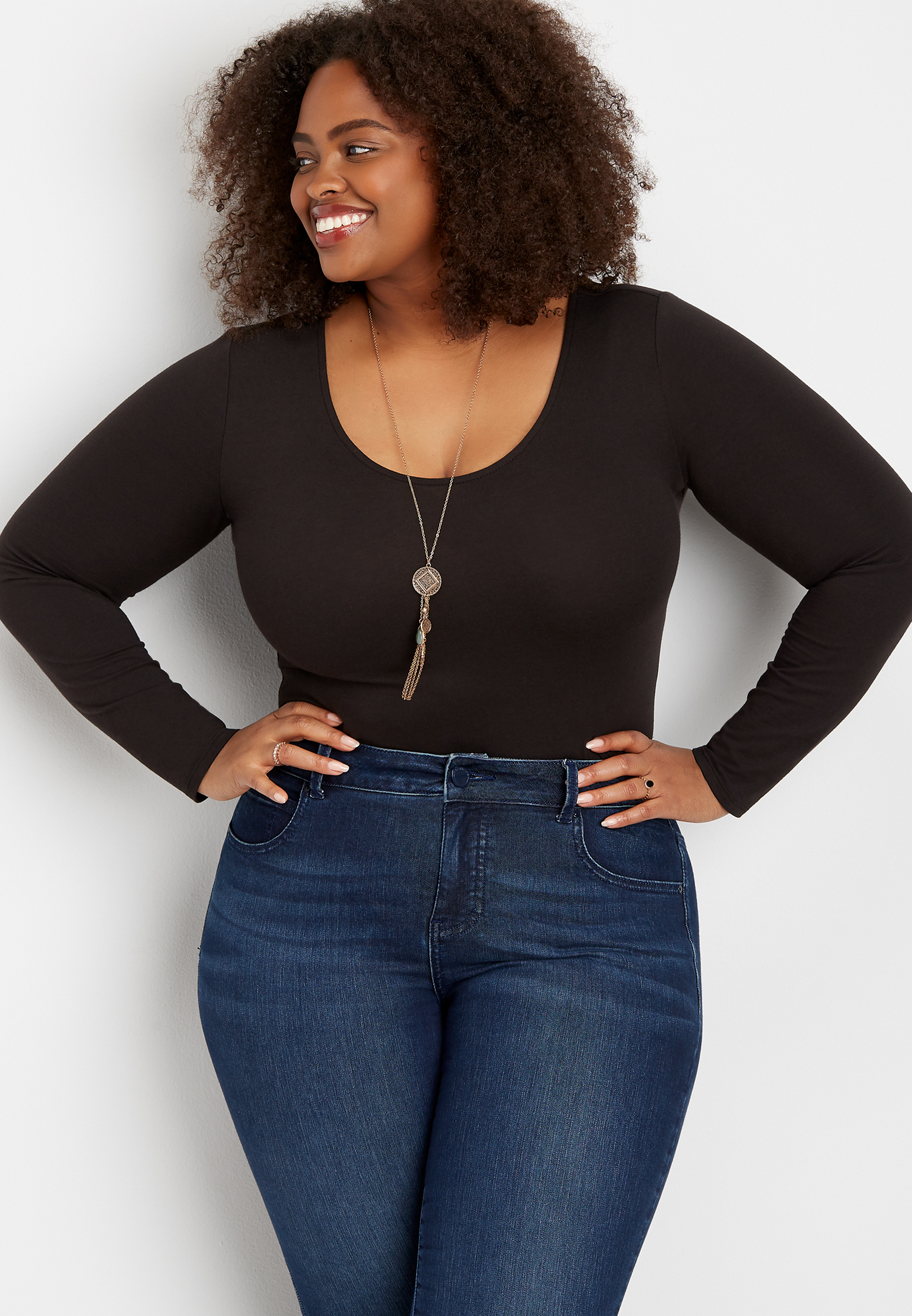 Plus size bodysuit and hot sale jeans