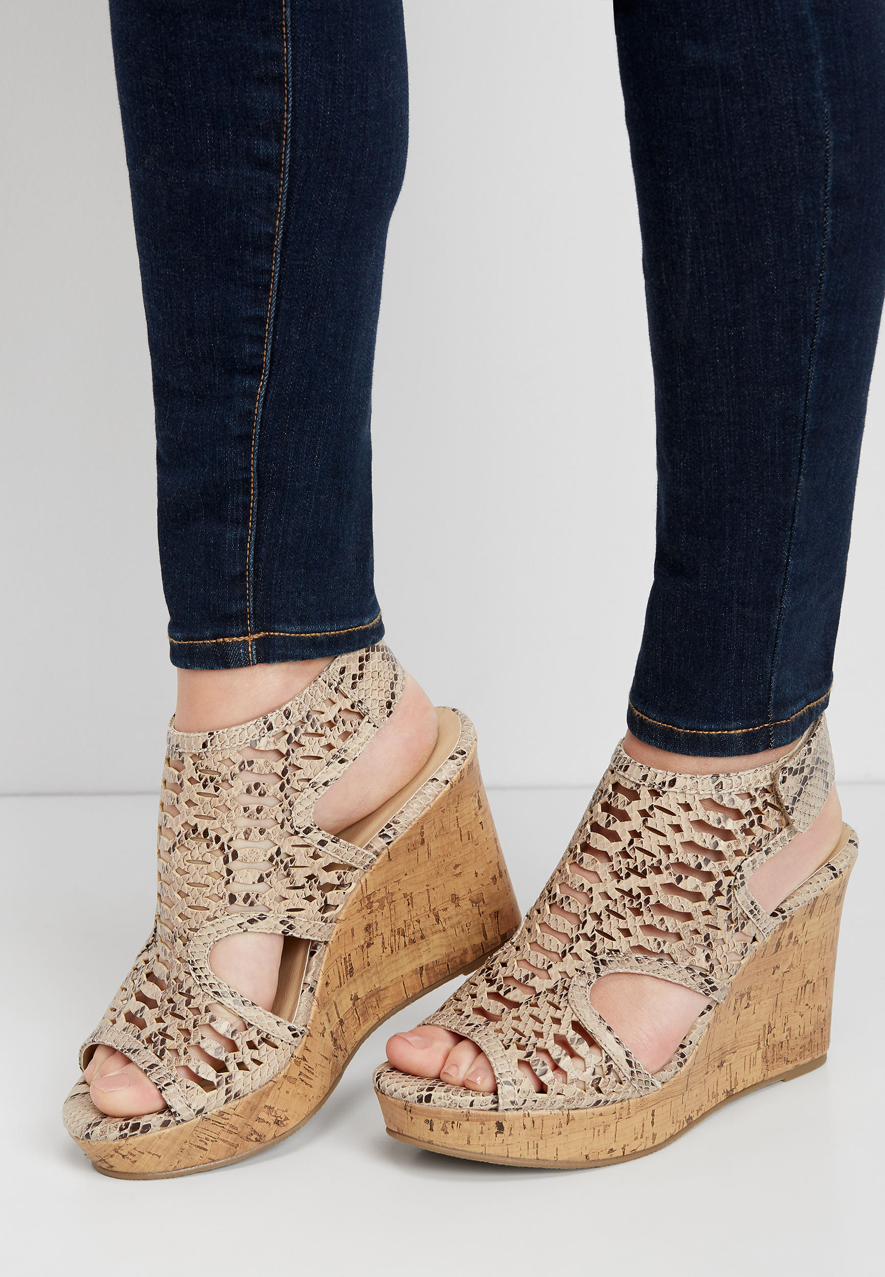 Haven Cut Out Snakeskin Wedge maurices