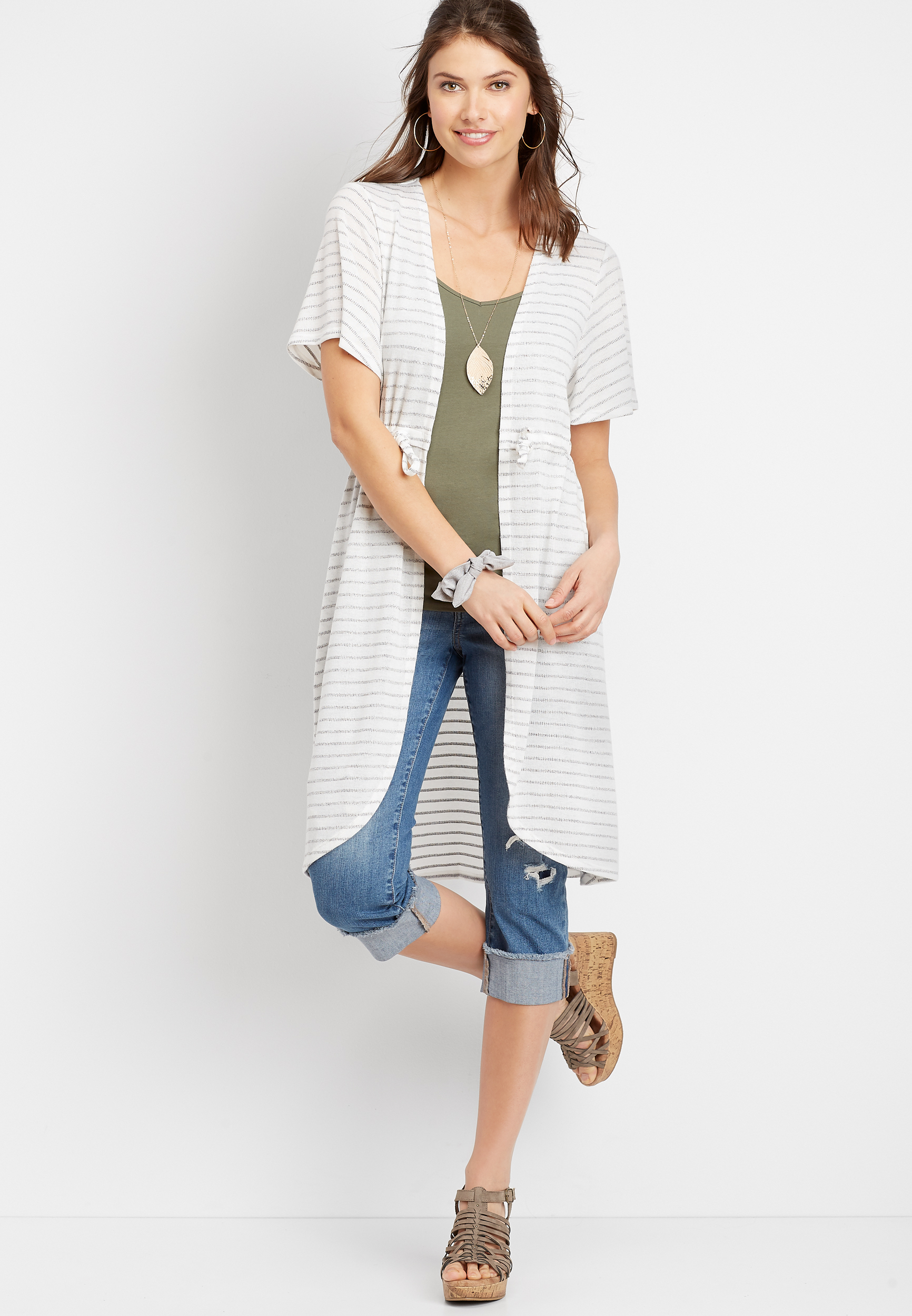 Short duster cheap cardigan