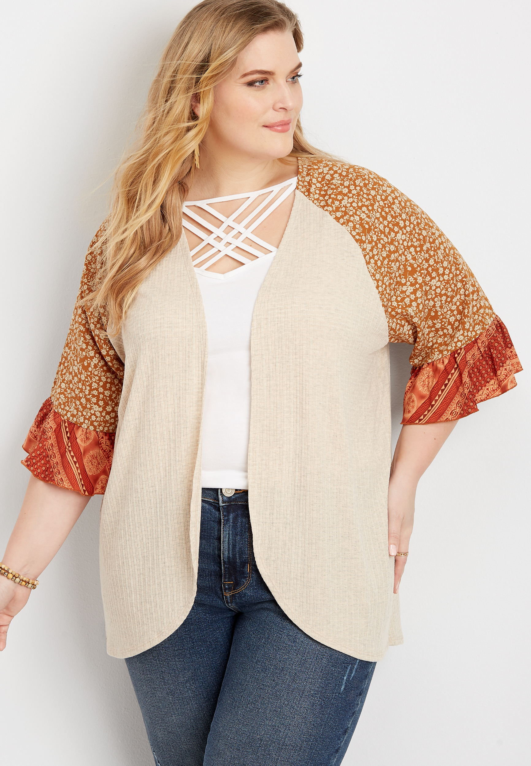 plus size women's short sleeve cardigans