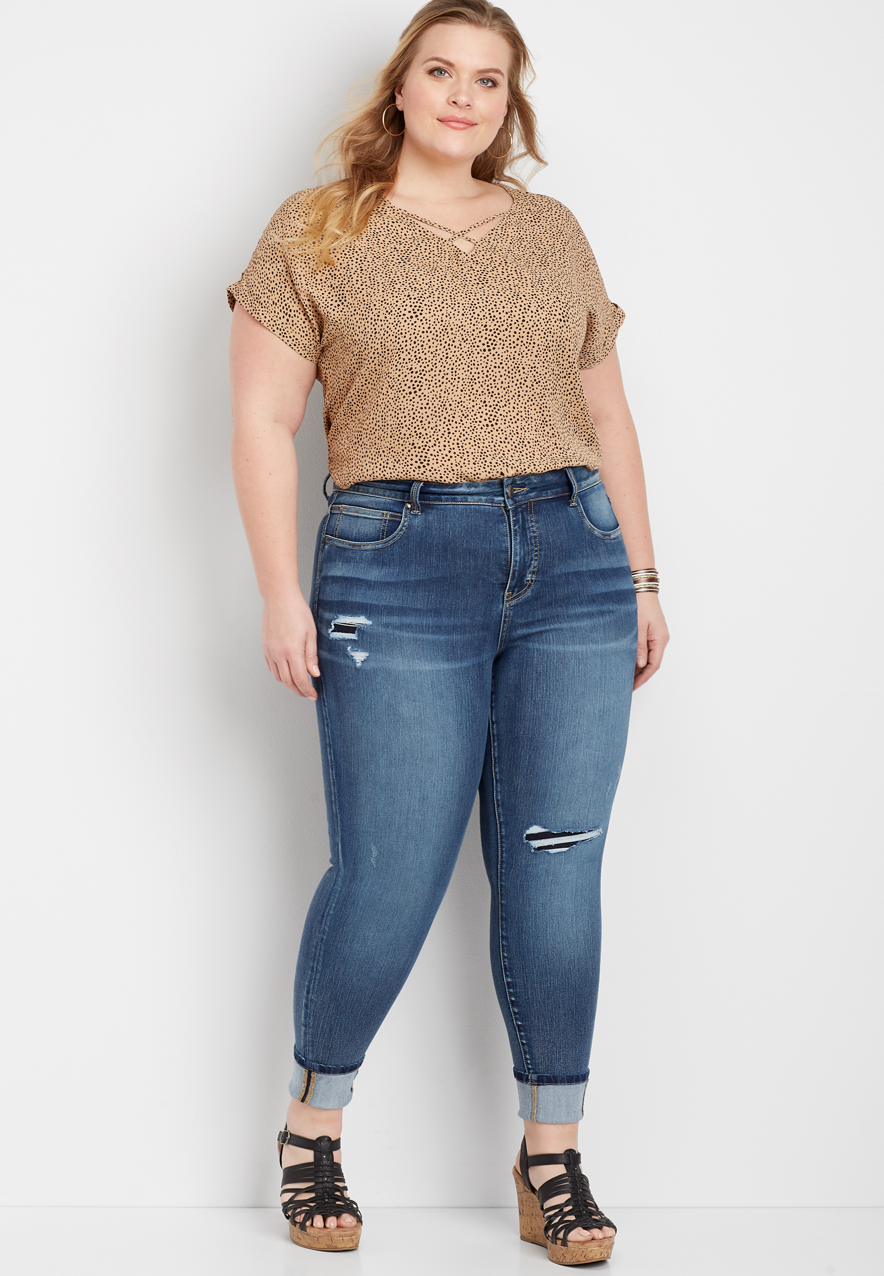 plus size skinny ankle jeans