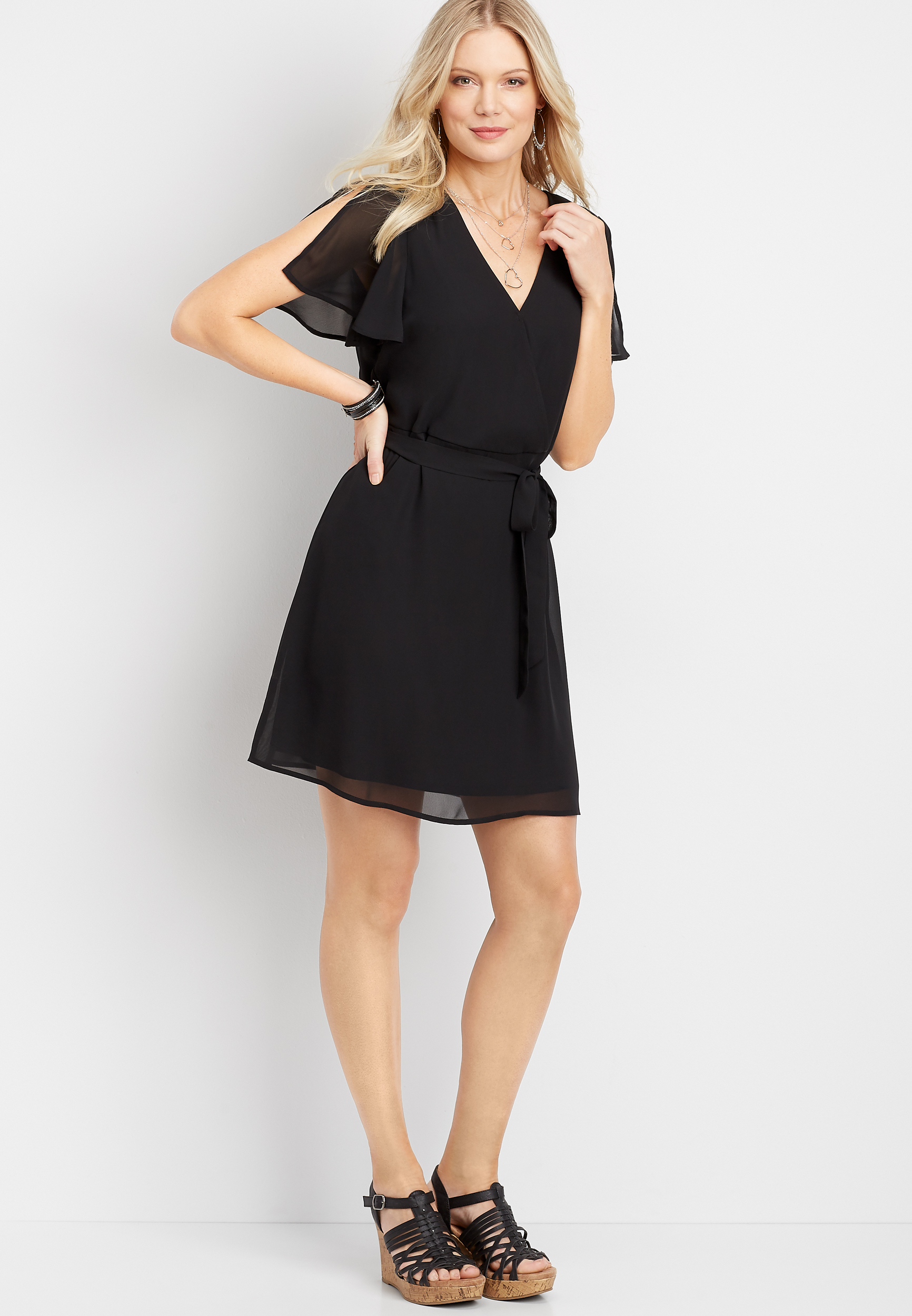 Black Wrap Dress | maurices